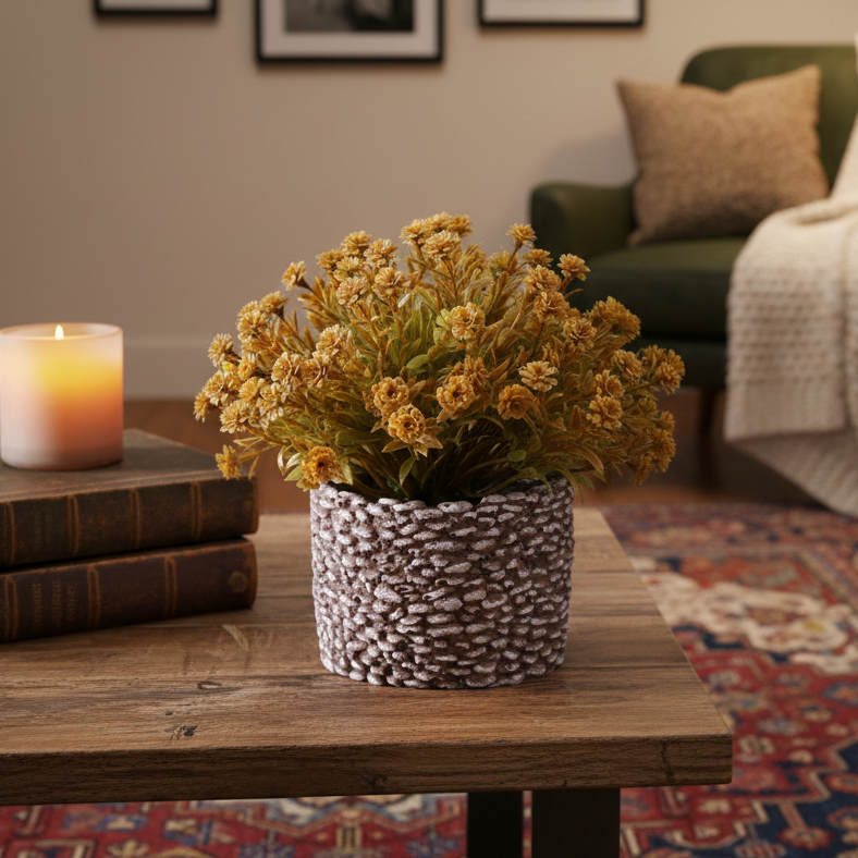 Brown Faux Bush Flower Plant