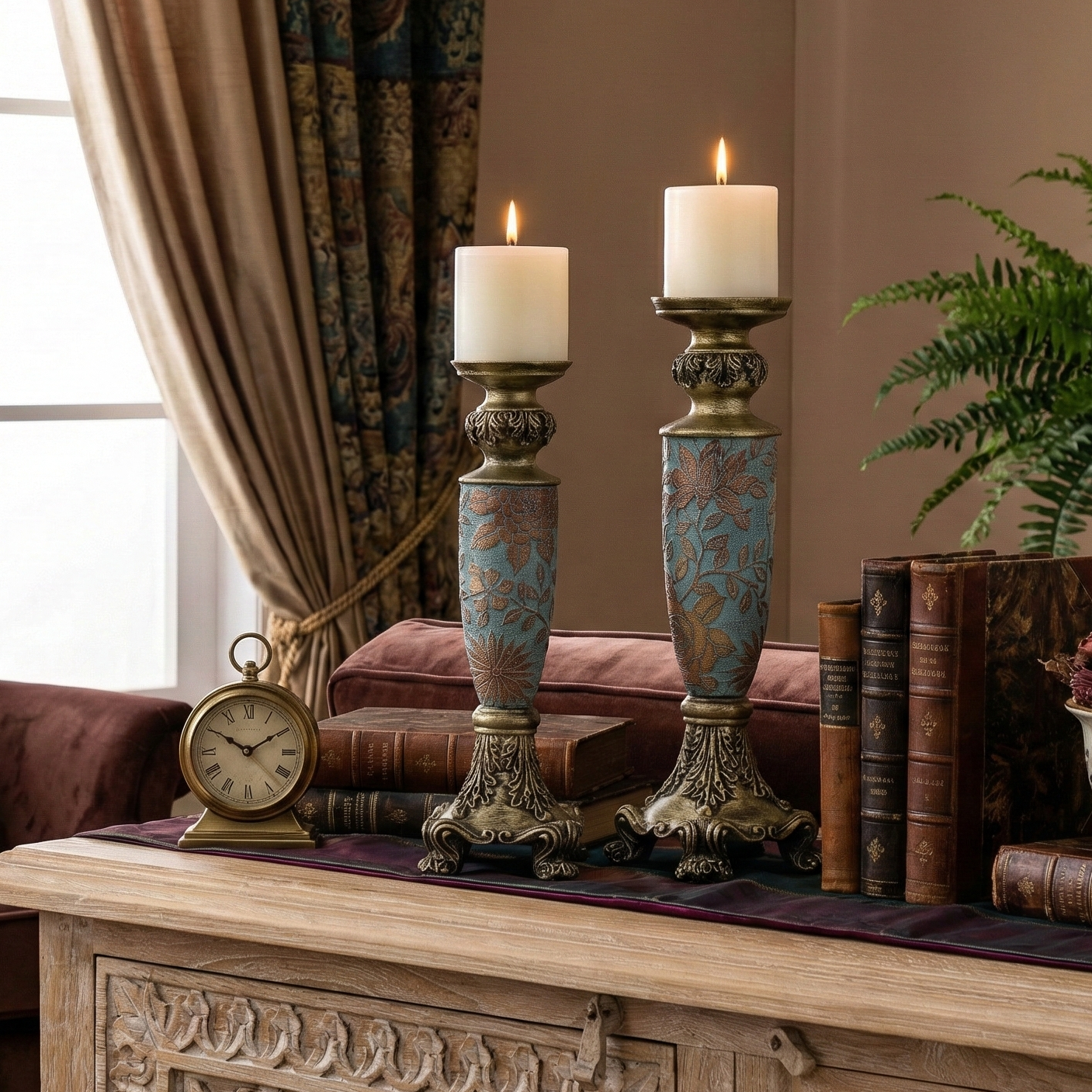 Tuscan Blue Candle Stand (Single)