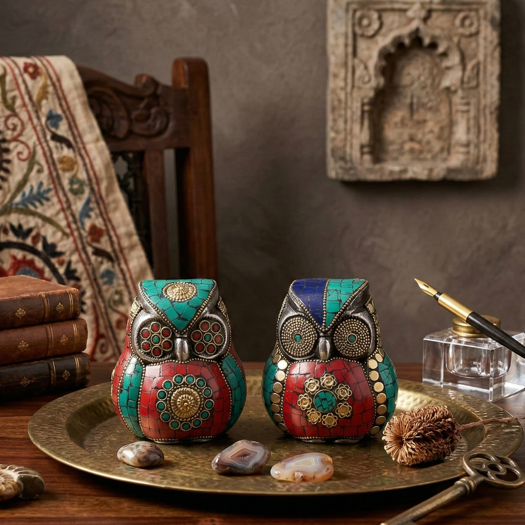 Multicolour Stone Owl (Single)