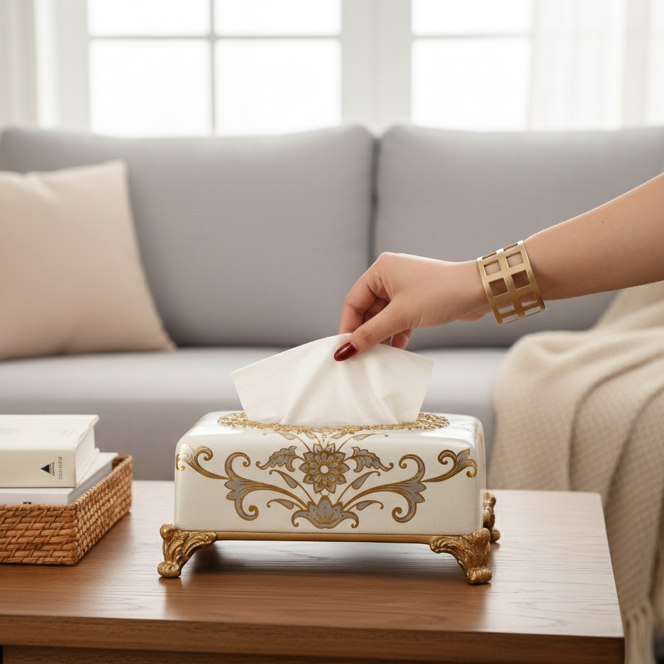 Ivory Luxe Tissue Holder
