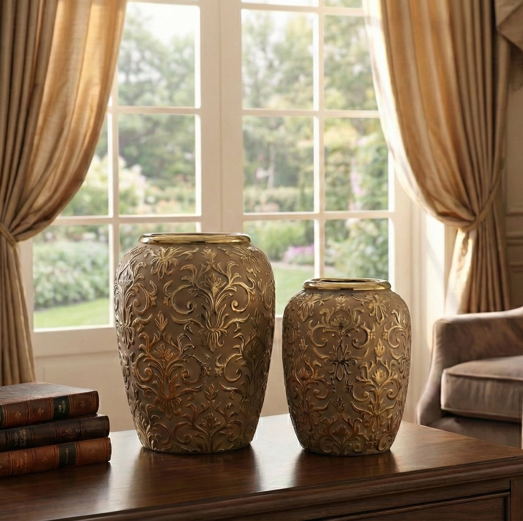 Luxe Gold Embossed Vase (Single)