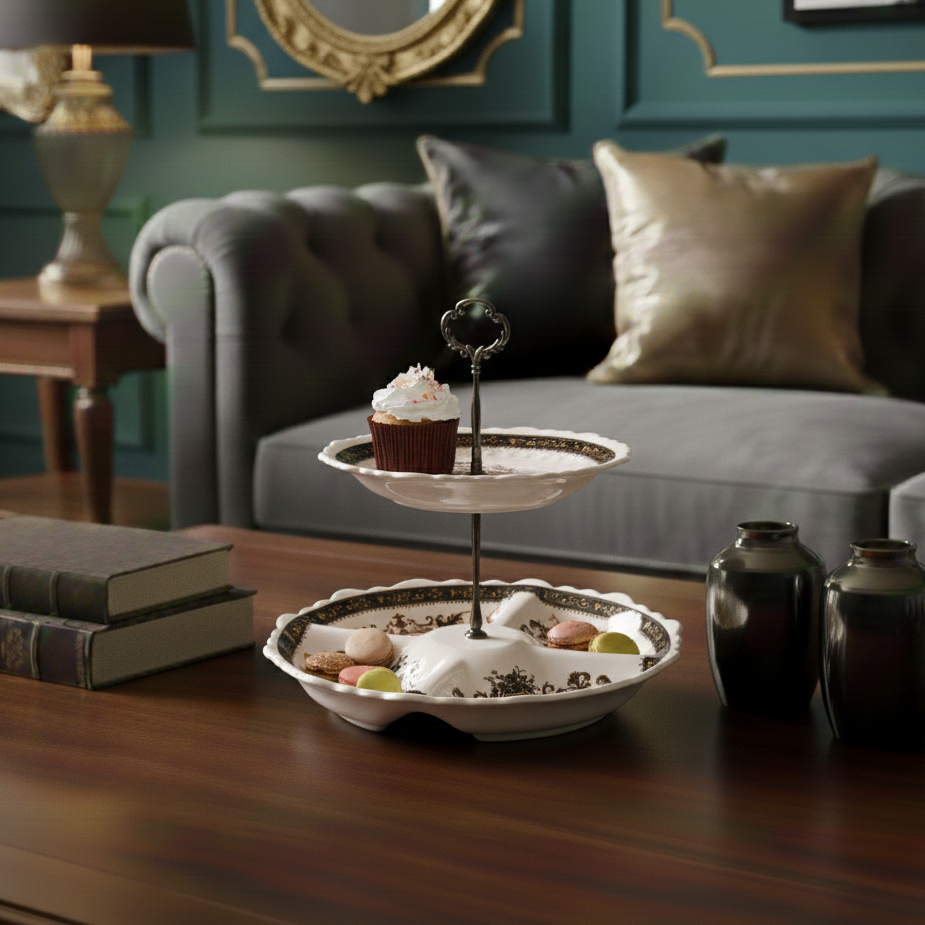Grandiose Two-Tier Snack Plate
