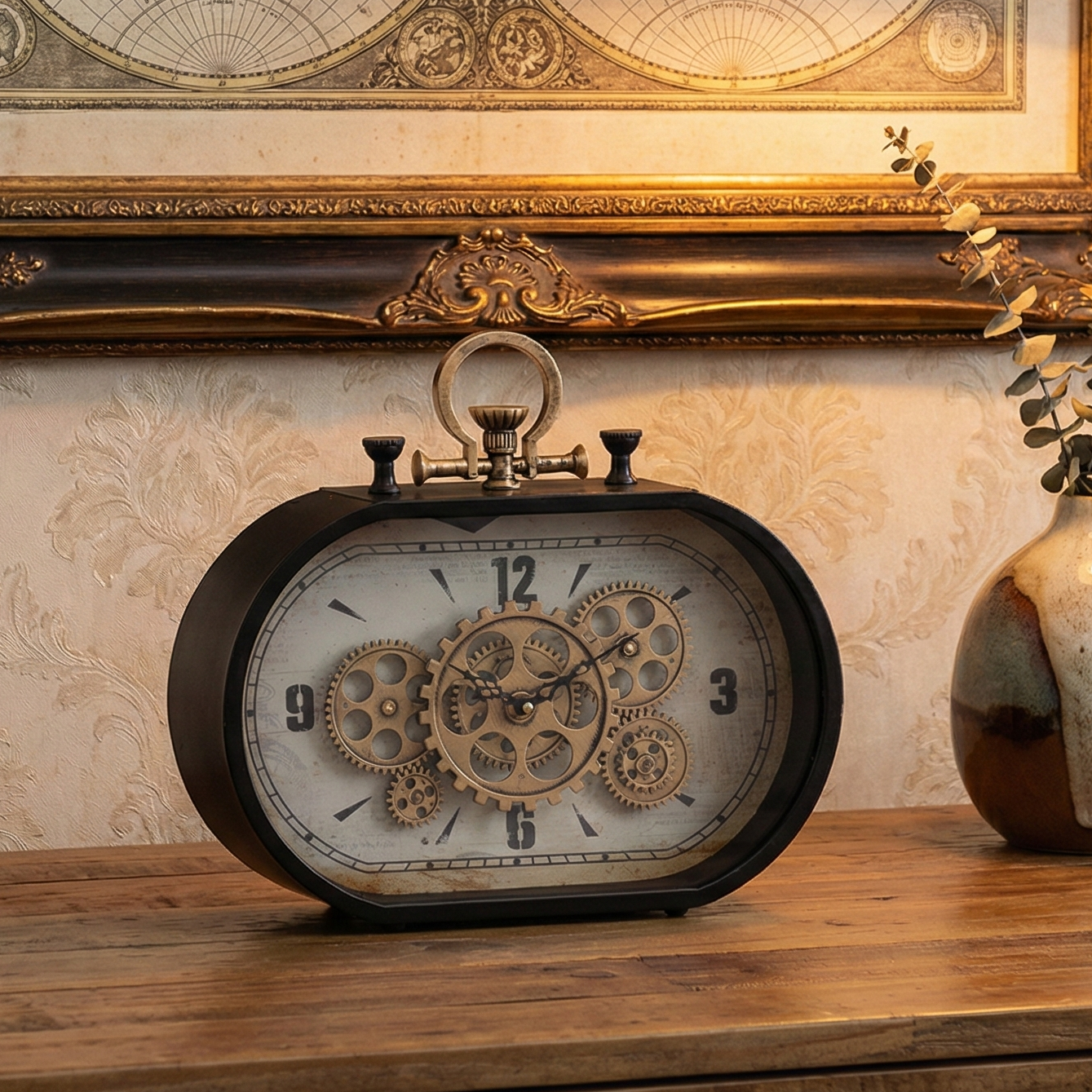 Oval Stop Watch Table Clock