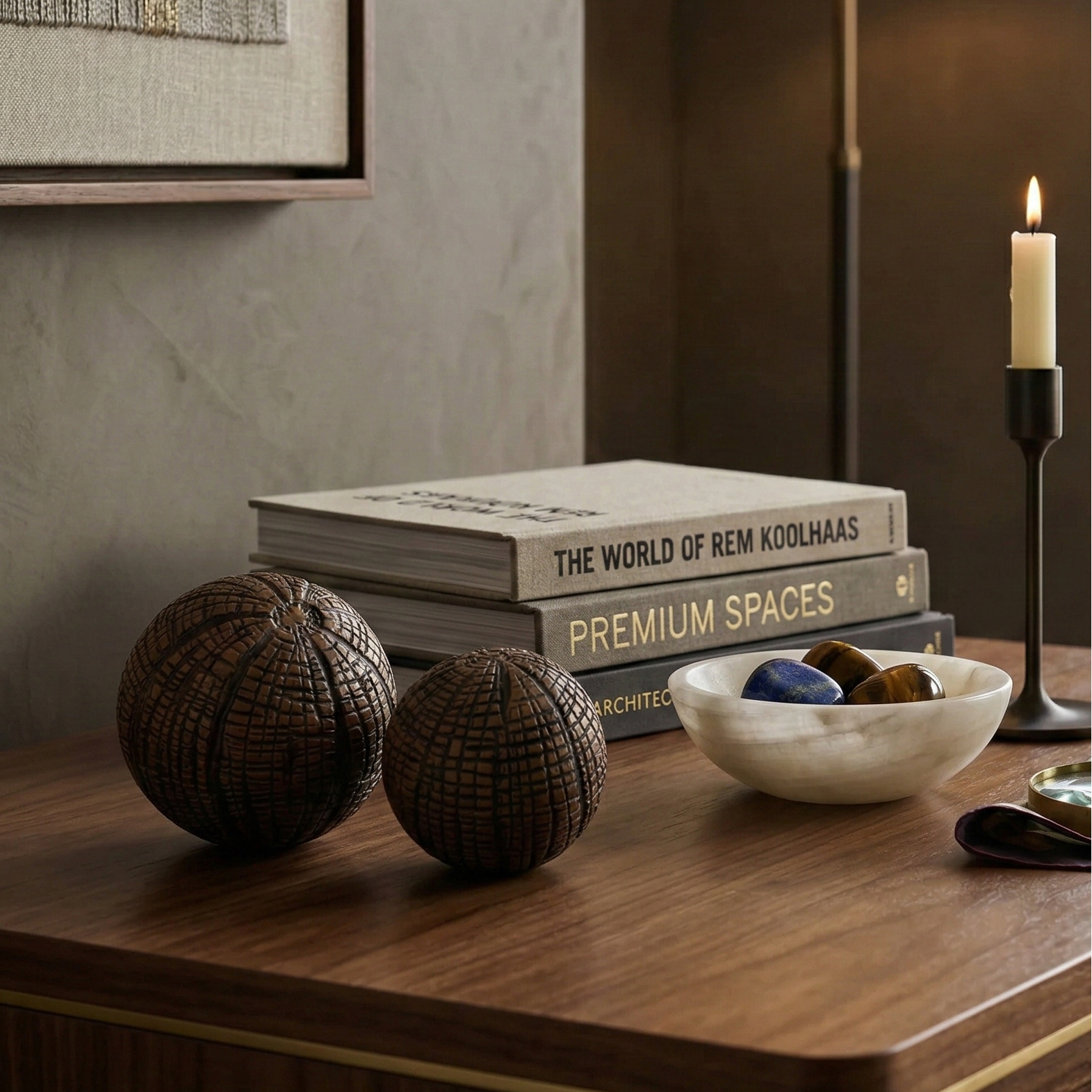 Brown Textured Ball Table Accents (Single)