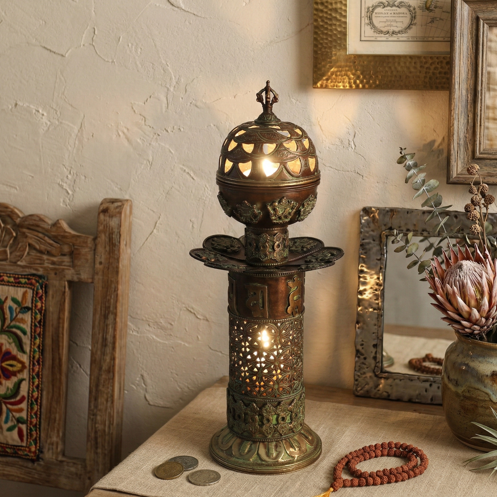 The Meshed Dome - Antique Incense/Candle Holder