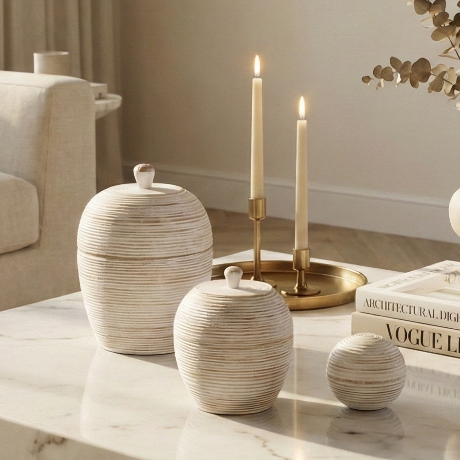 Dualora Sculpted Table Accent (White)