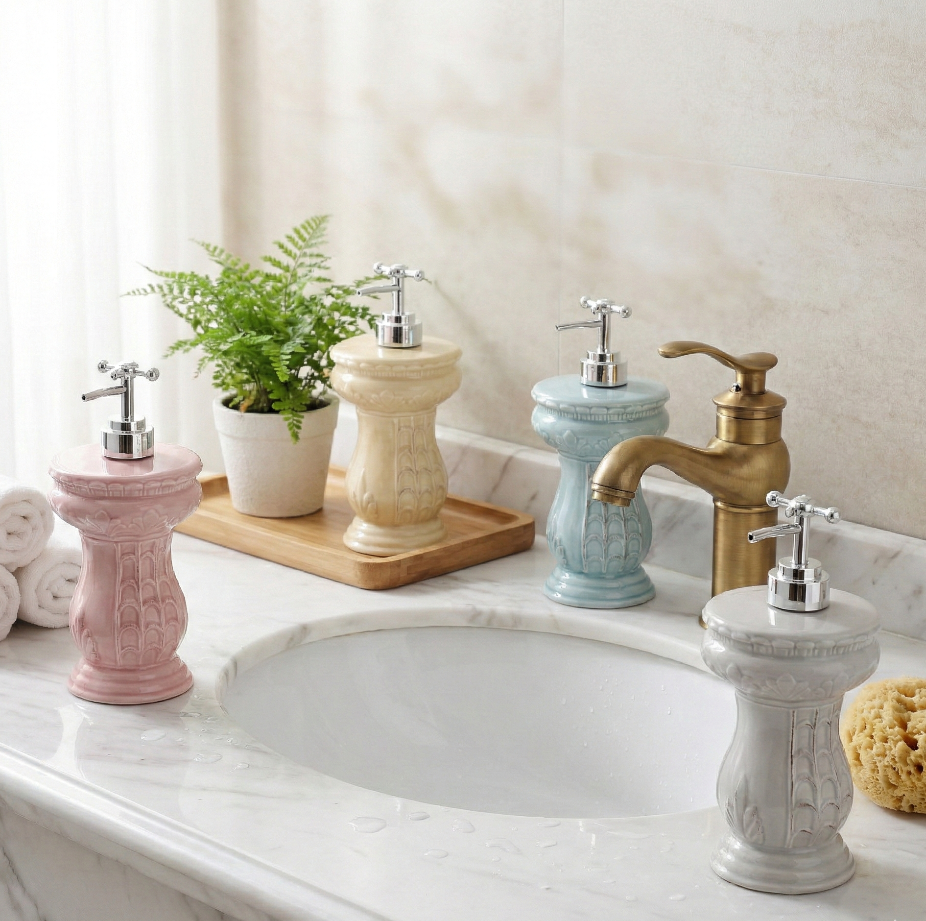 Vintage Roman Basin Shaped Soap Dispenser (Single)