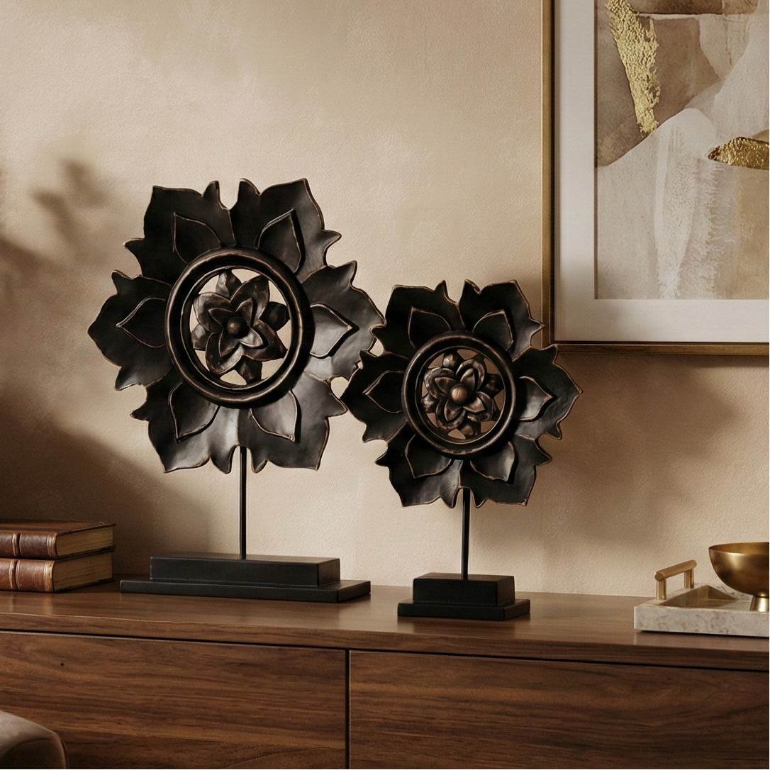 Petalora Black Table Accent (Single)