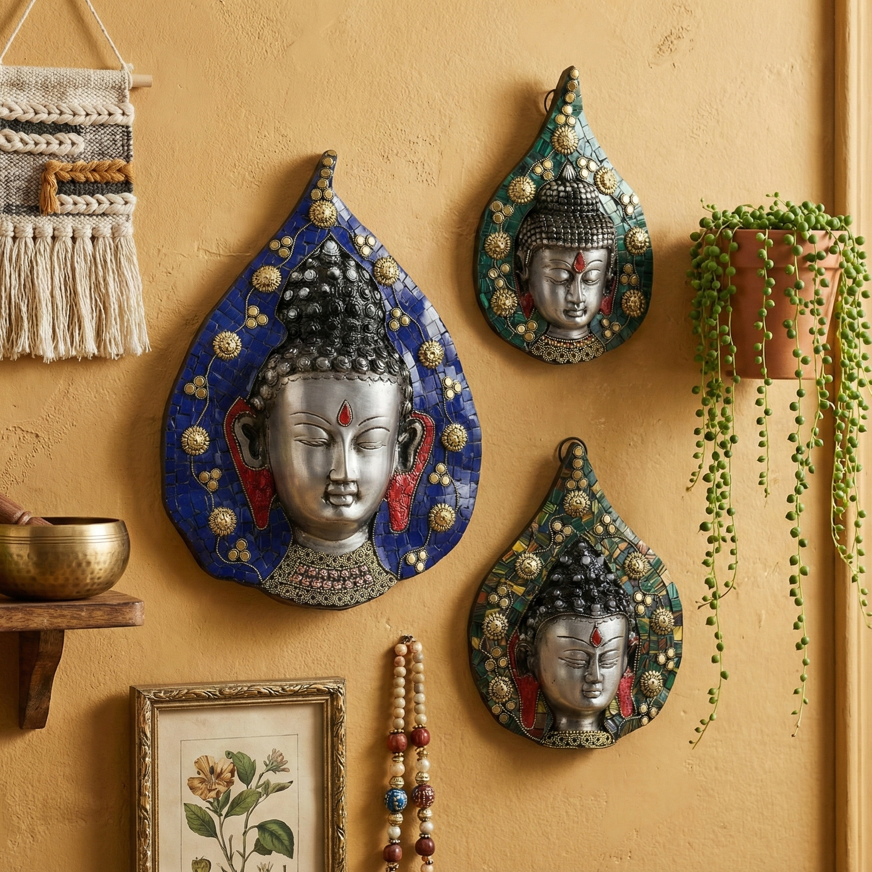 Buddha Wall Mask (Stone Finish)