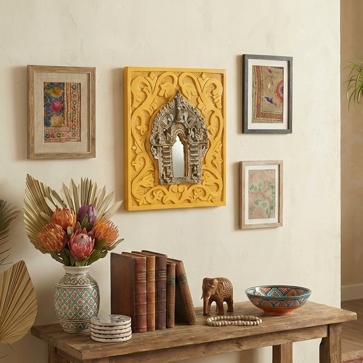 Gauhar Yellow Framed Prabhavali