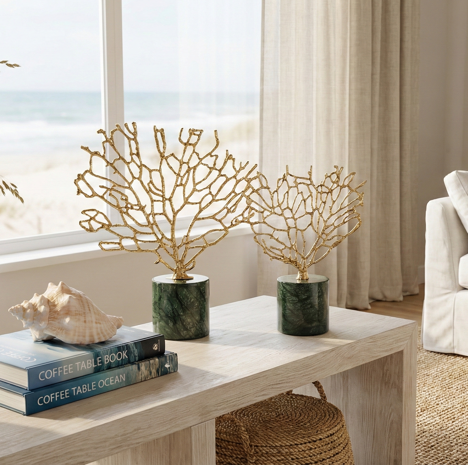 Minimalist Marble & Copper Shoots (Single)