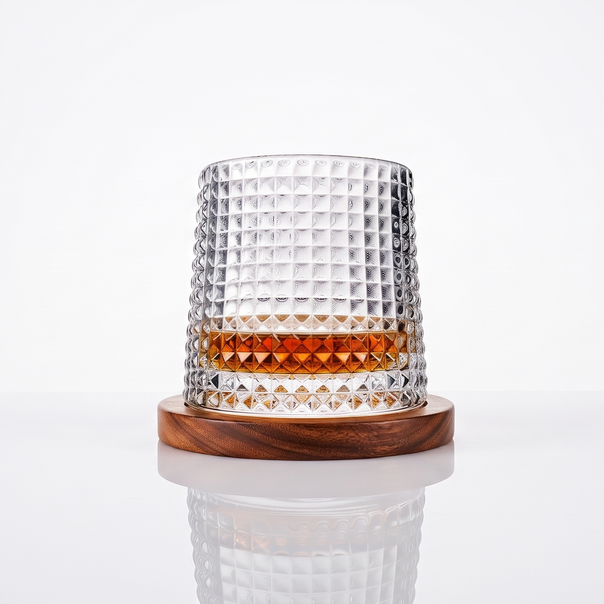 The Mosaic Spinning Whiskey Glass with Coaster (Set of 4)