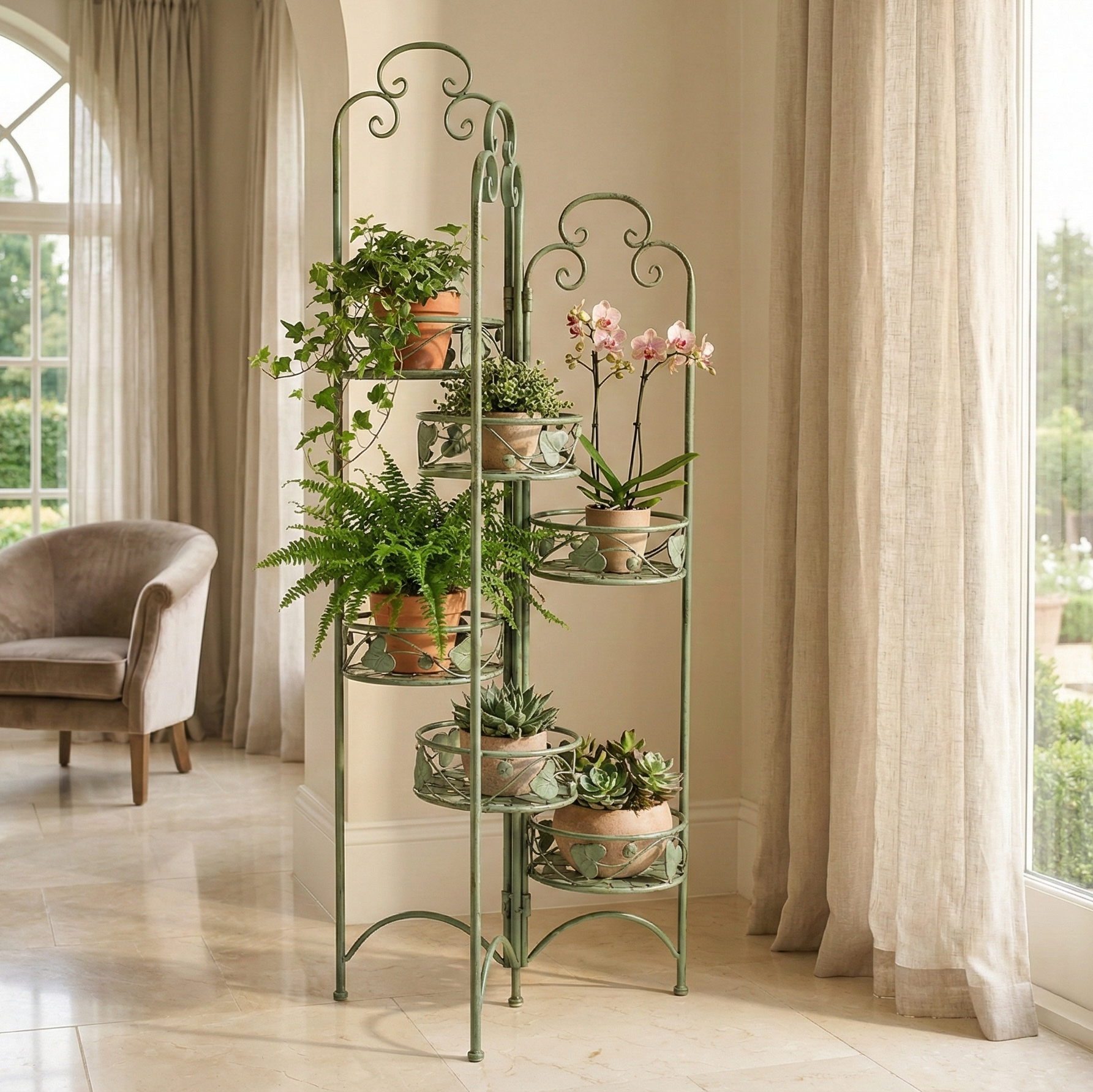 Sage Green Foldable Plant Holder