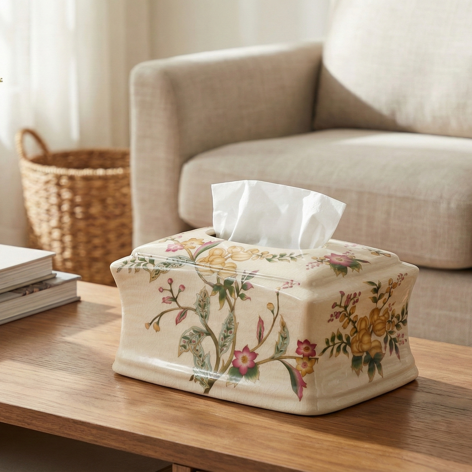 Yellow Regal Ceramic Tissue Box