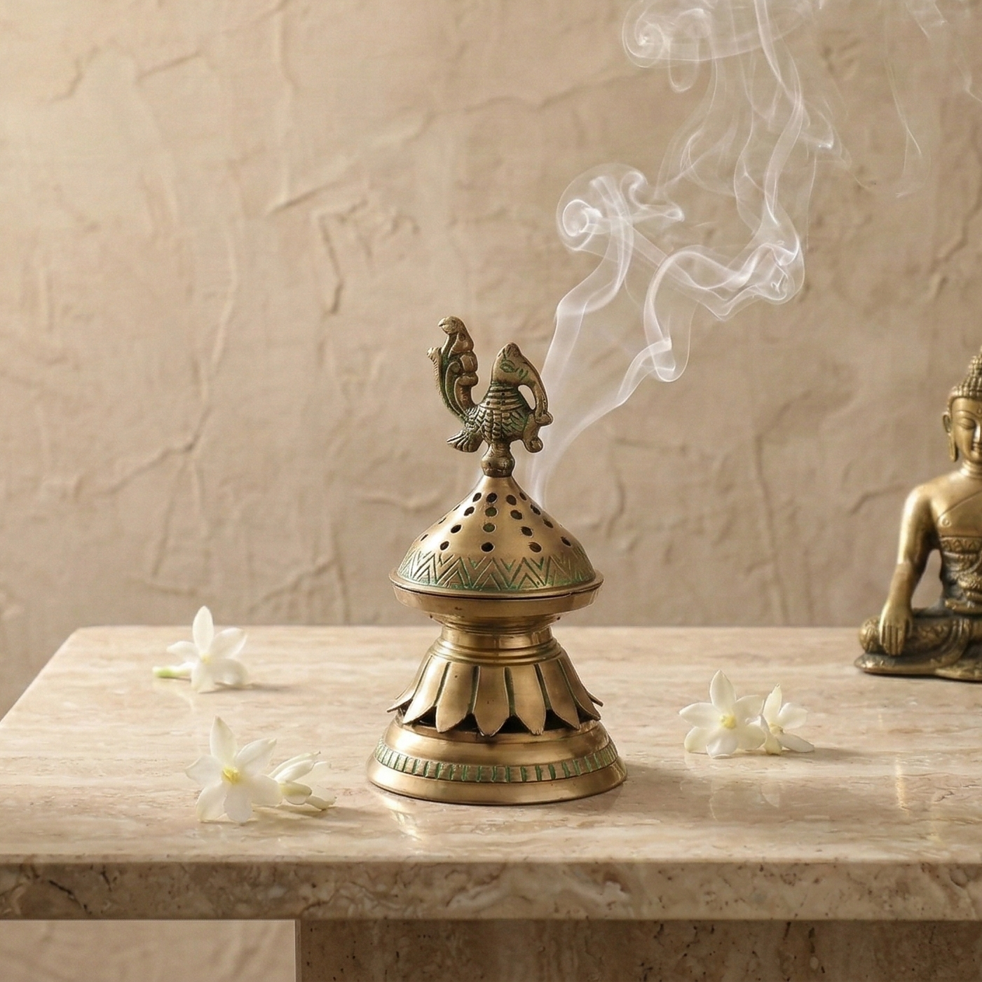 Peacock Lotus Incense Holder