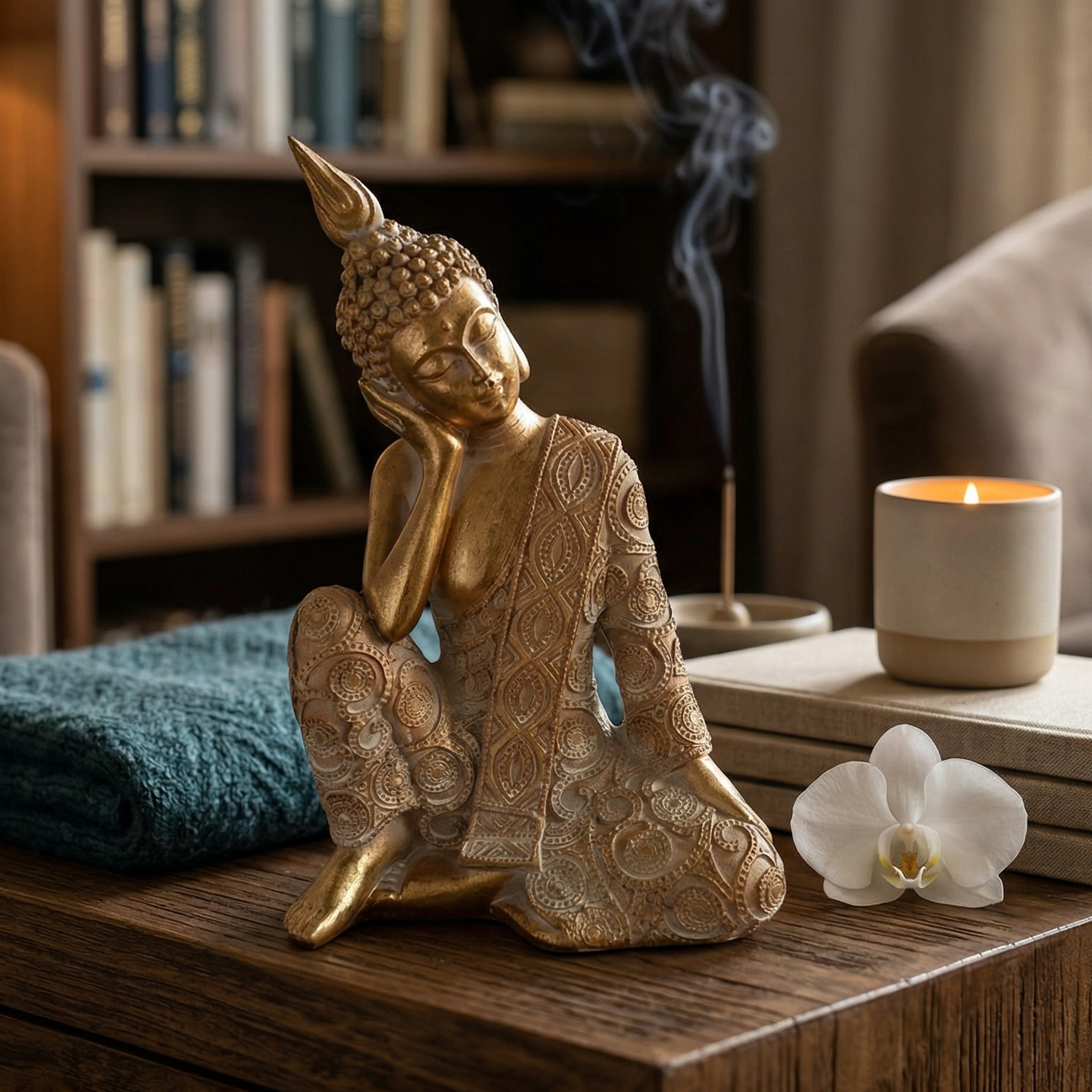Gold Thinking Buddha