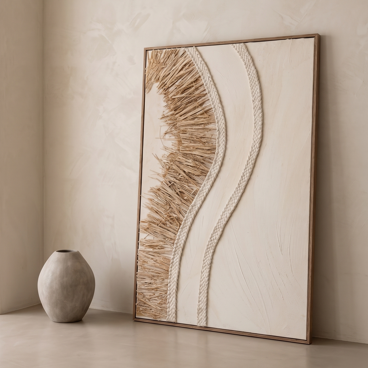 Golden Tide Straw Canvas Art