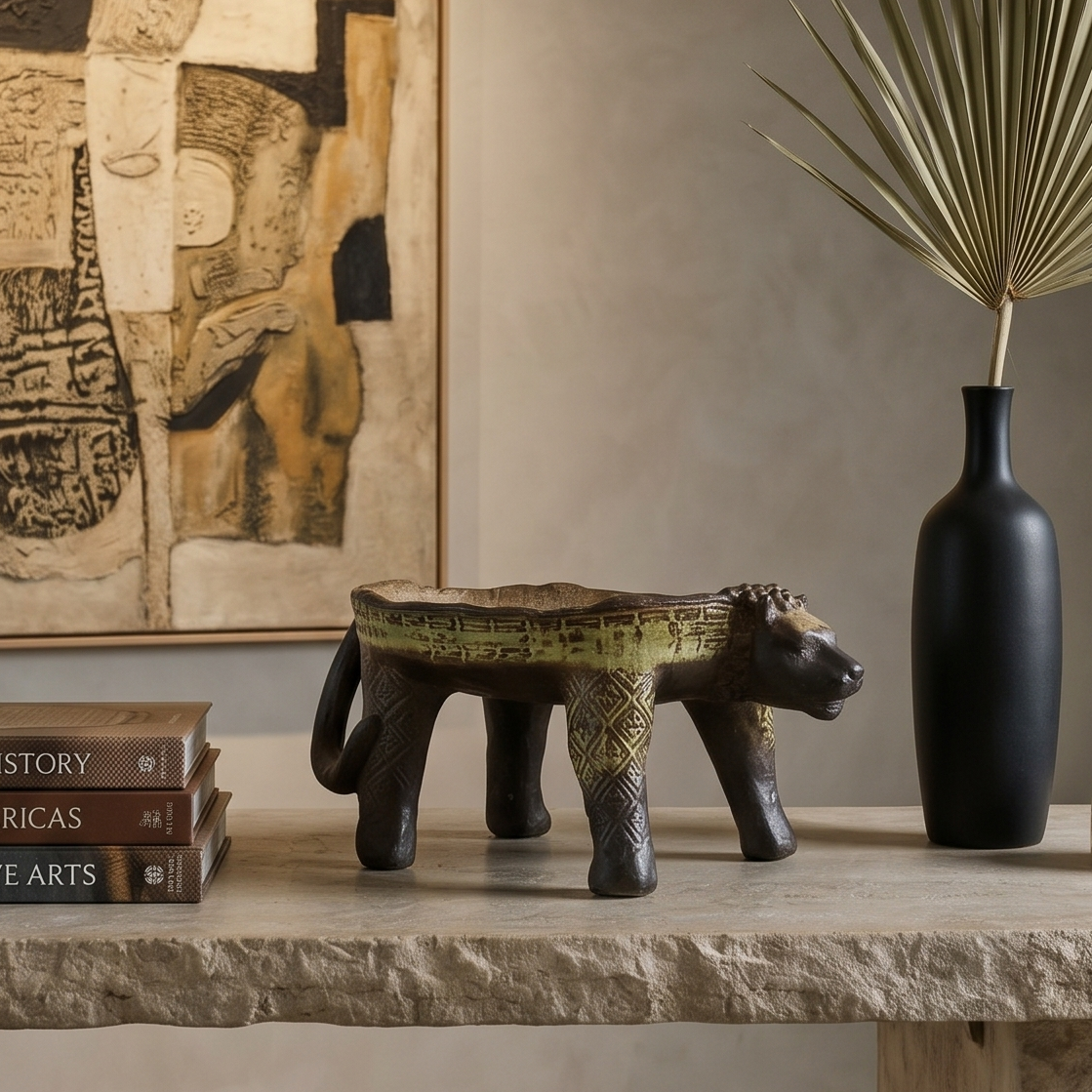 Jaguar Offering Tray Figurine