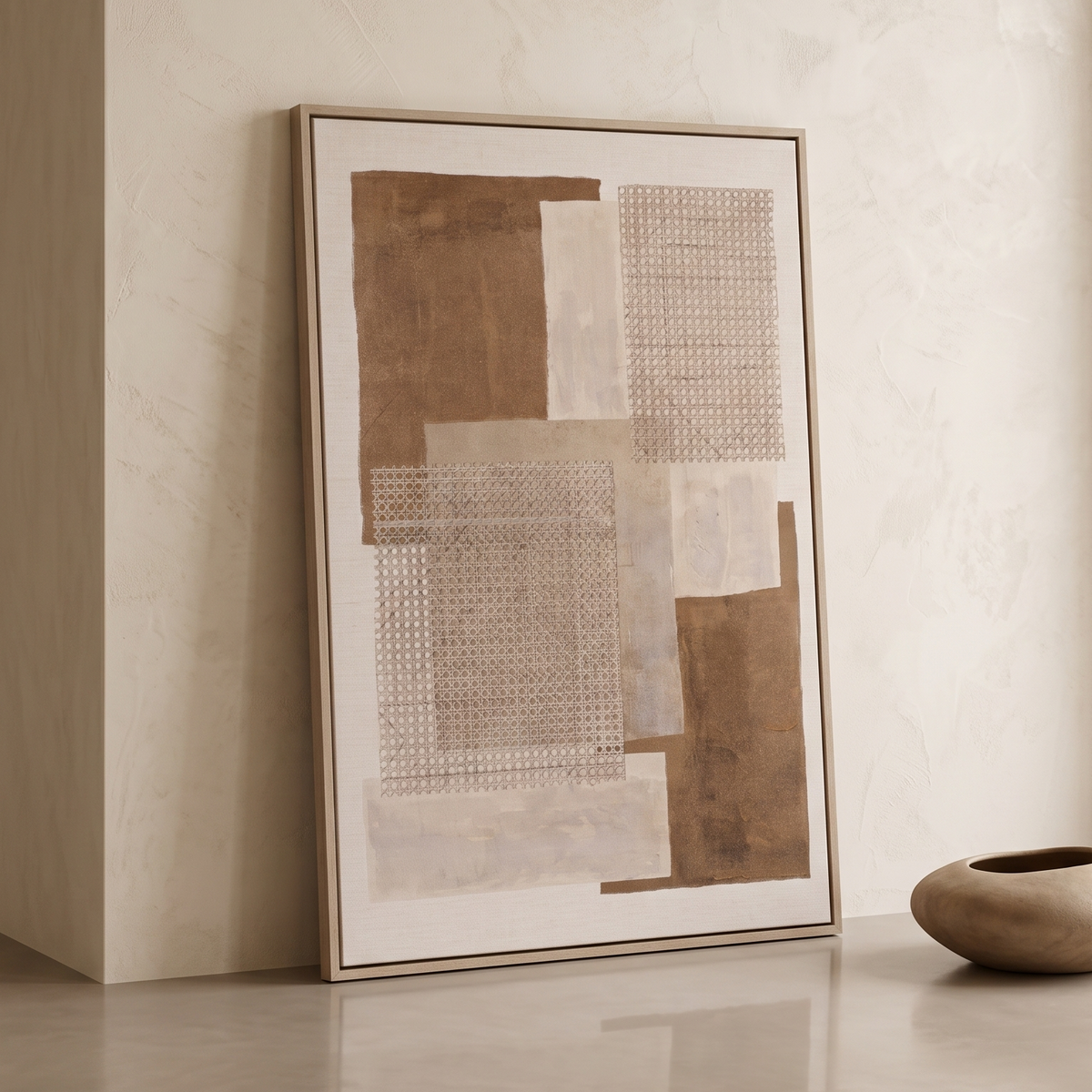 Geometric Rattan Canvas Wall Art