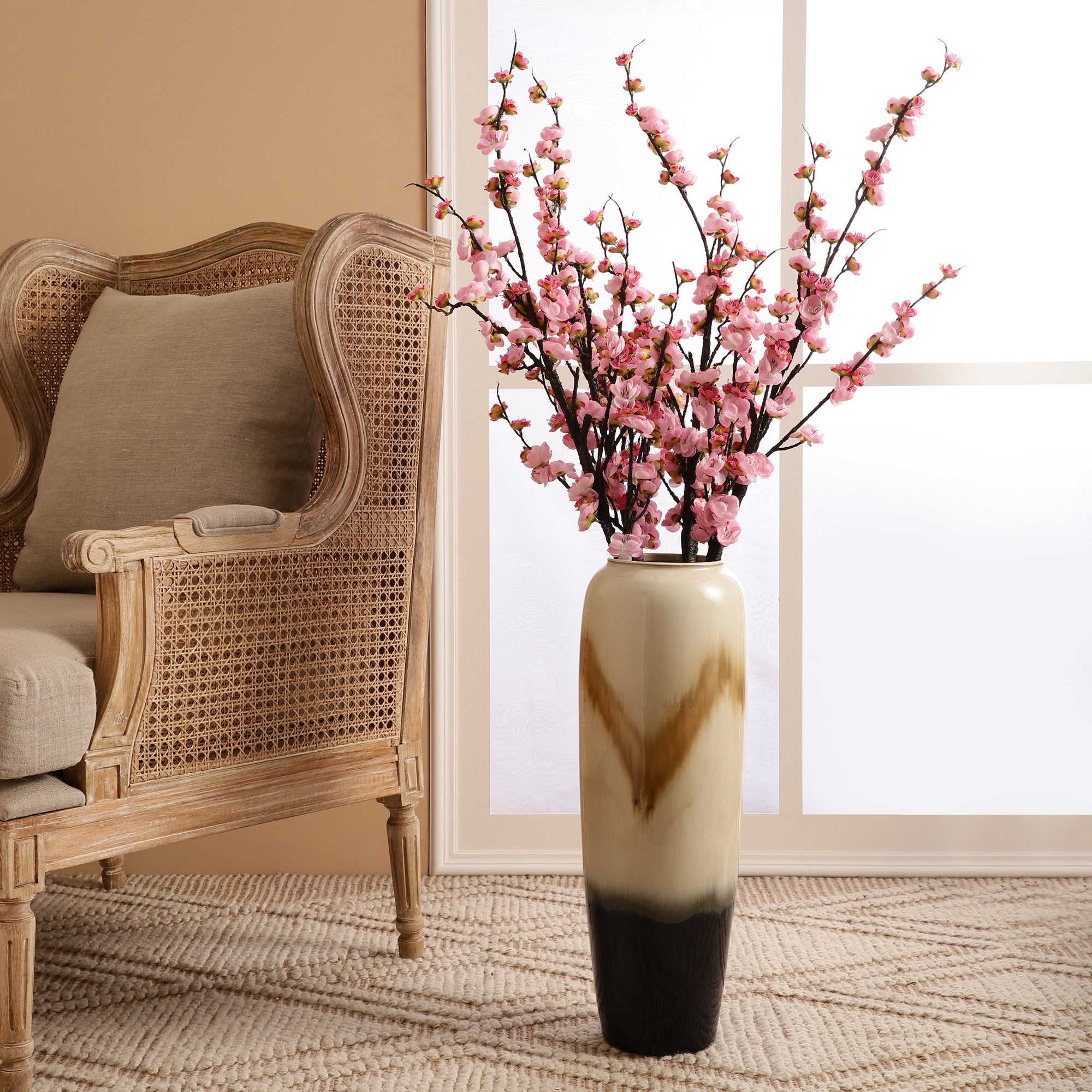 Pink Cherry Blossom Faux Flower Stick (Single)