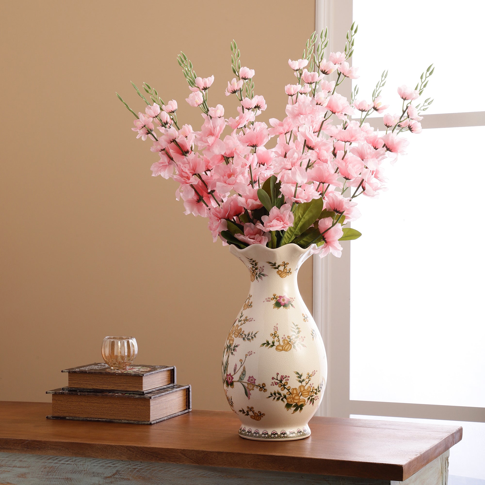 Pink Gladiolus Faux Flower Stick (Single)