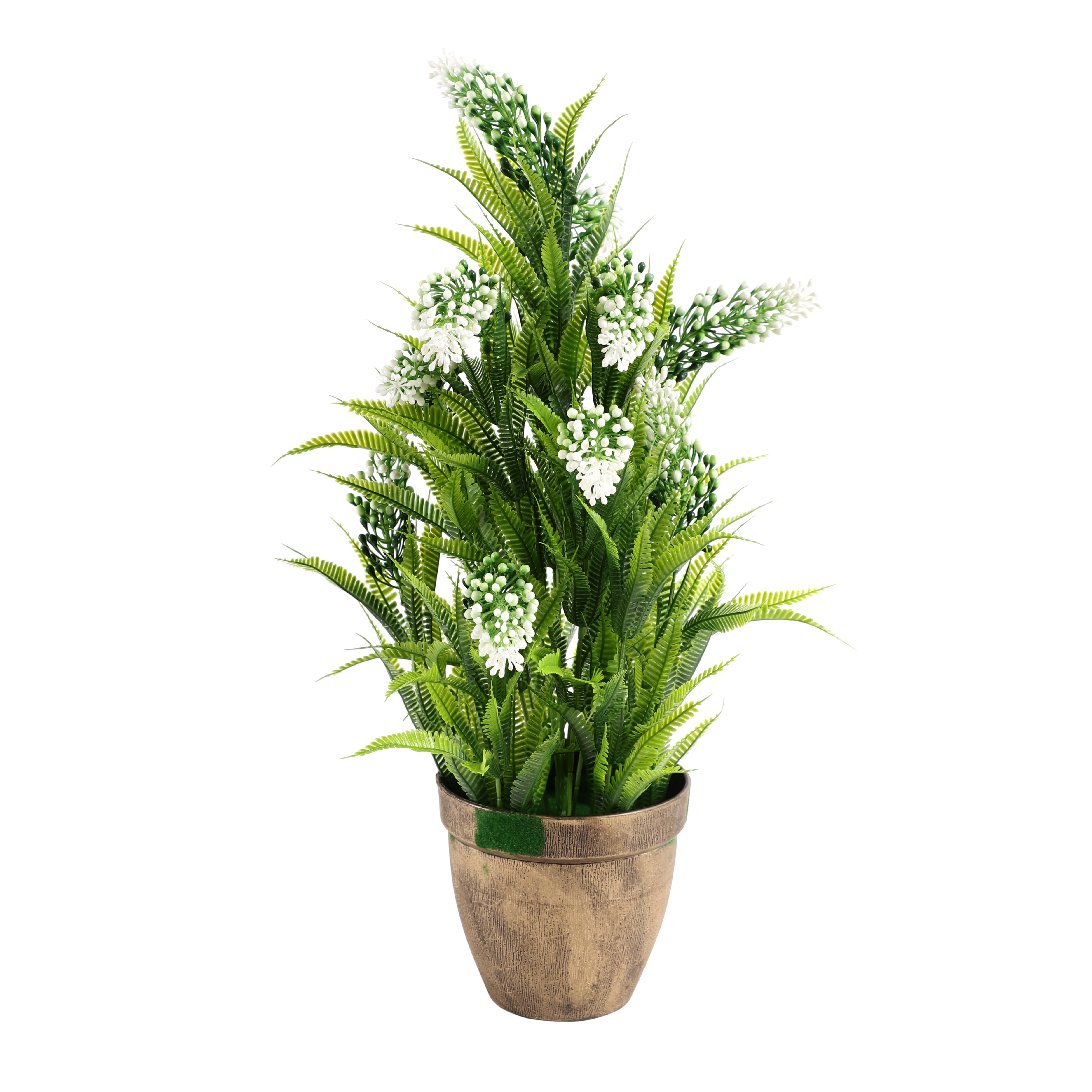 Fern Faux Plant - Green/White (Medium)