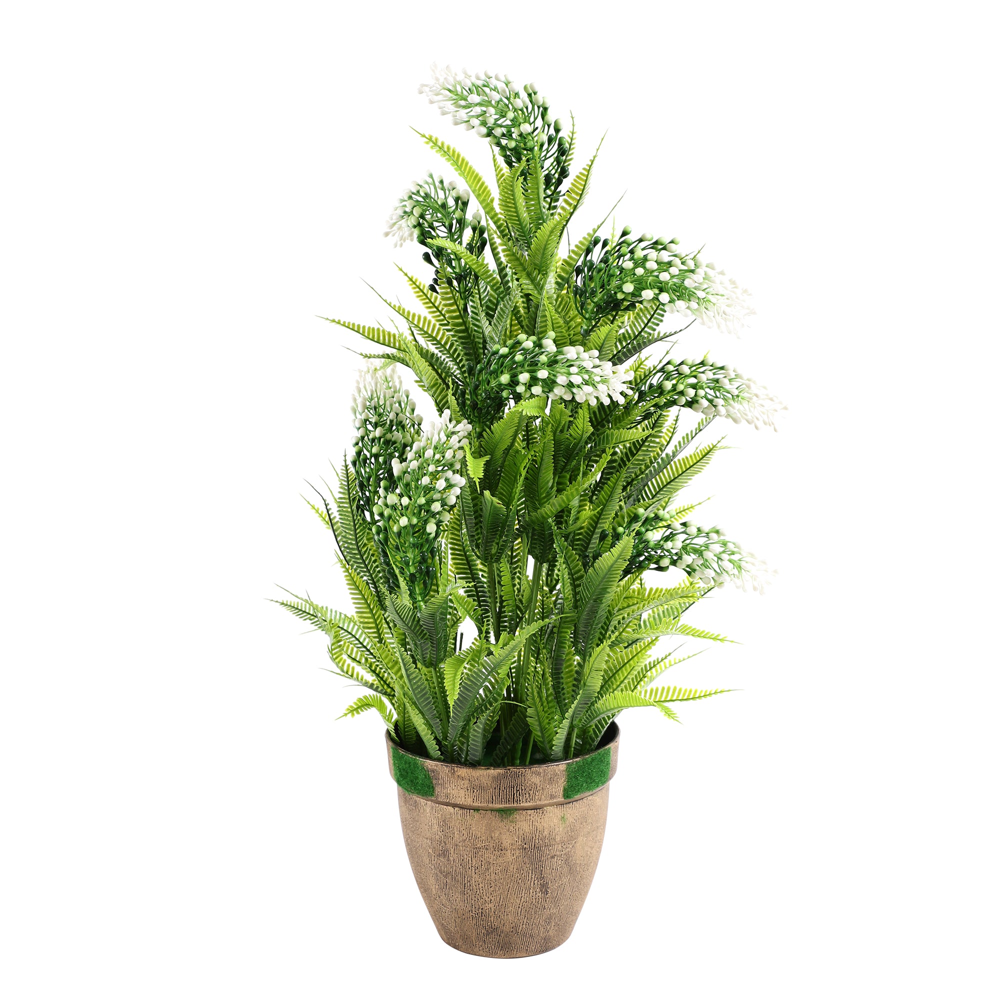 Fern Faux Plant - Green/White (Medium)