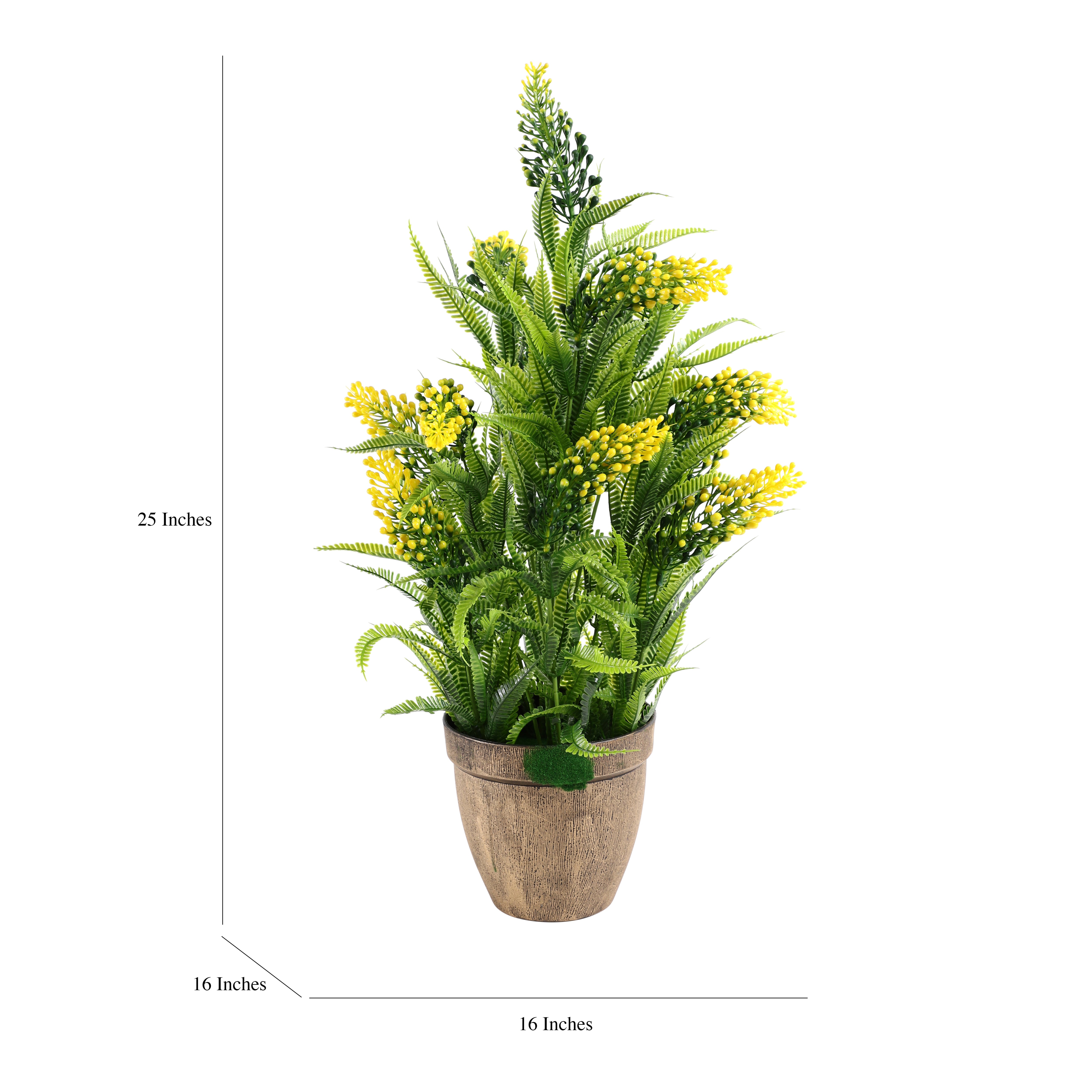 Fern Faux Plant - Green/Yellow (Medium)