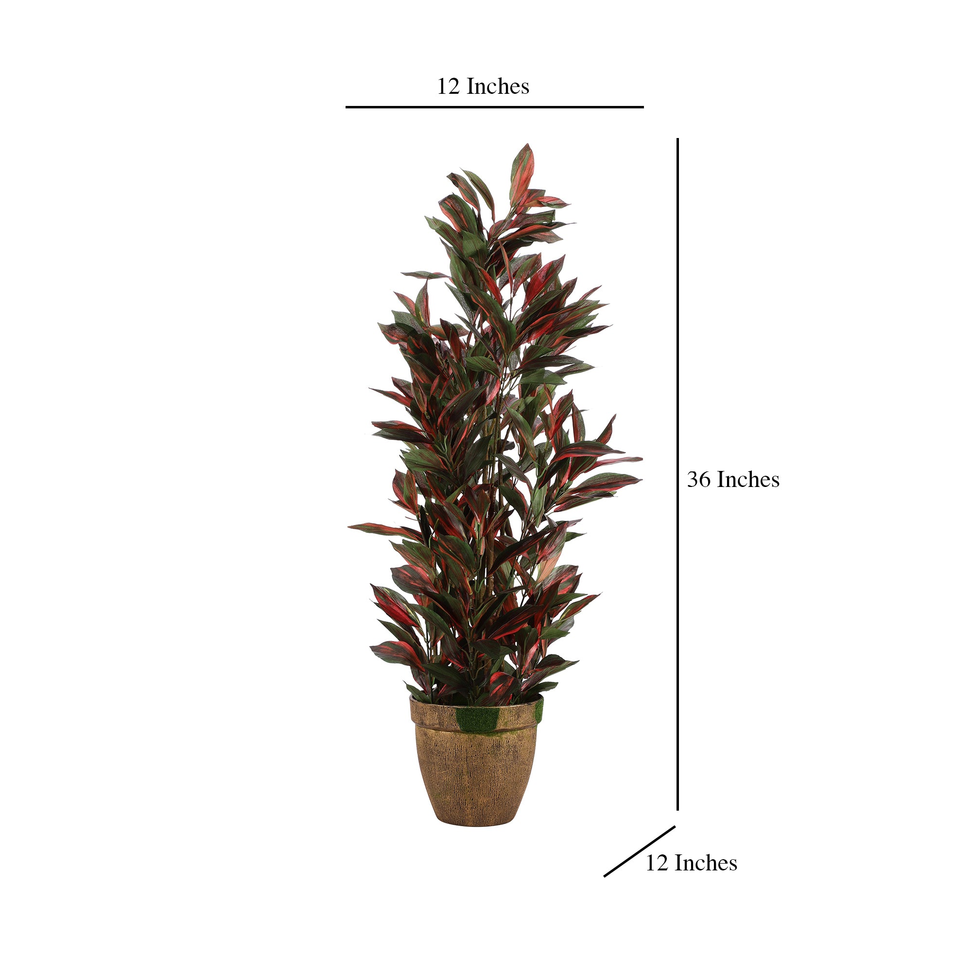 Ruby Red Dracaena Faux Plant with Pot