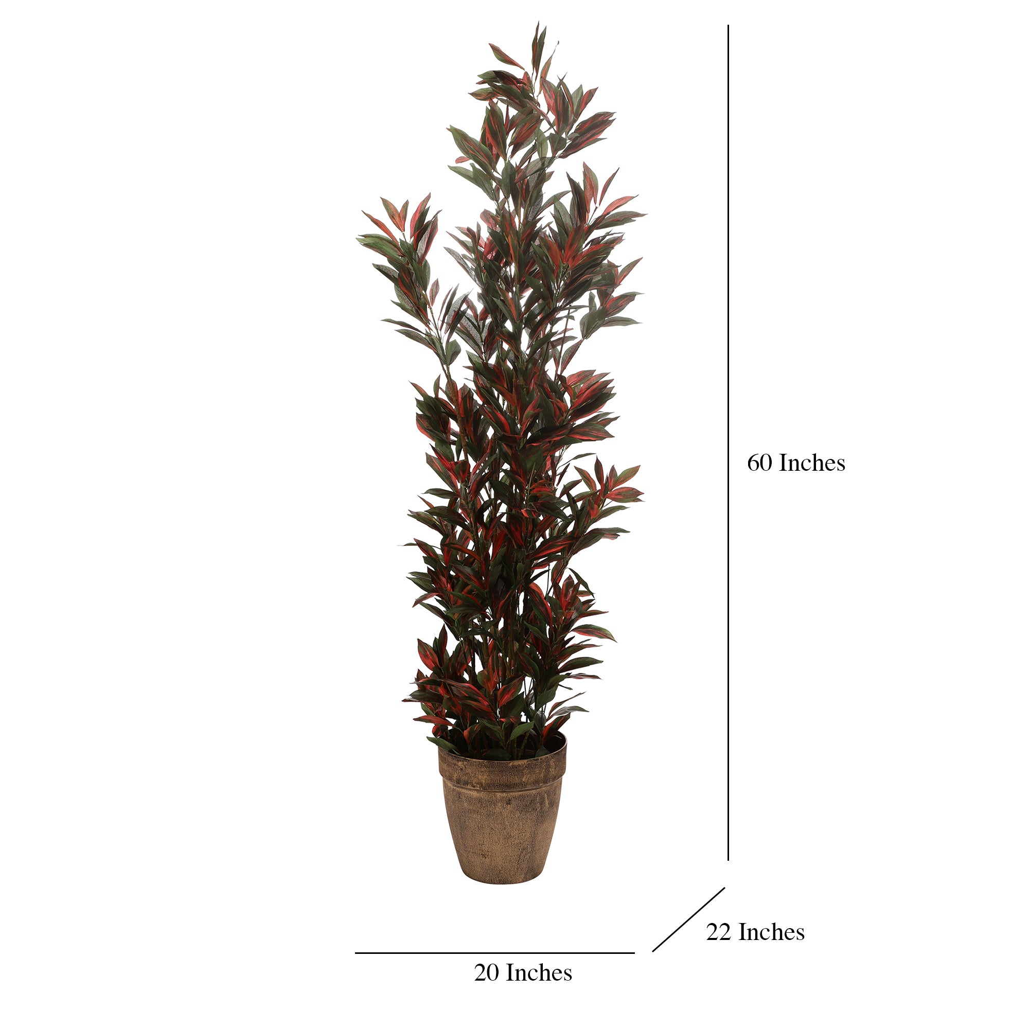 Green/Red Dracaena Faux Plant (Tall)