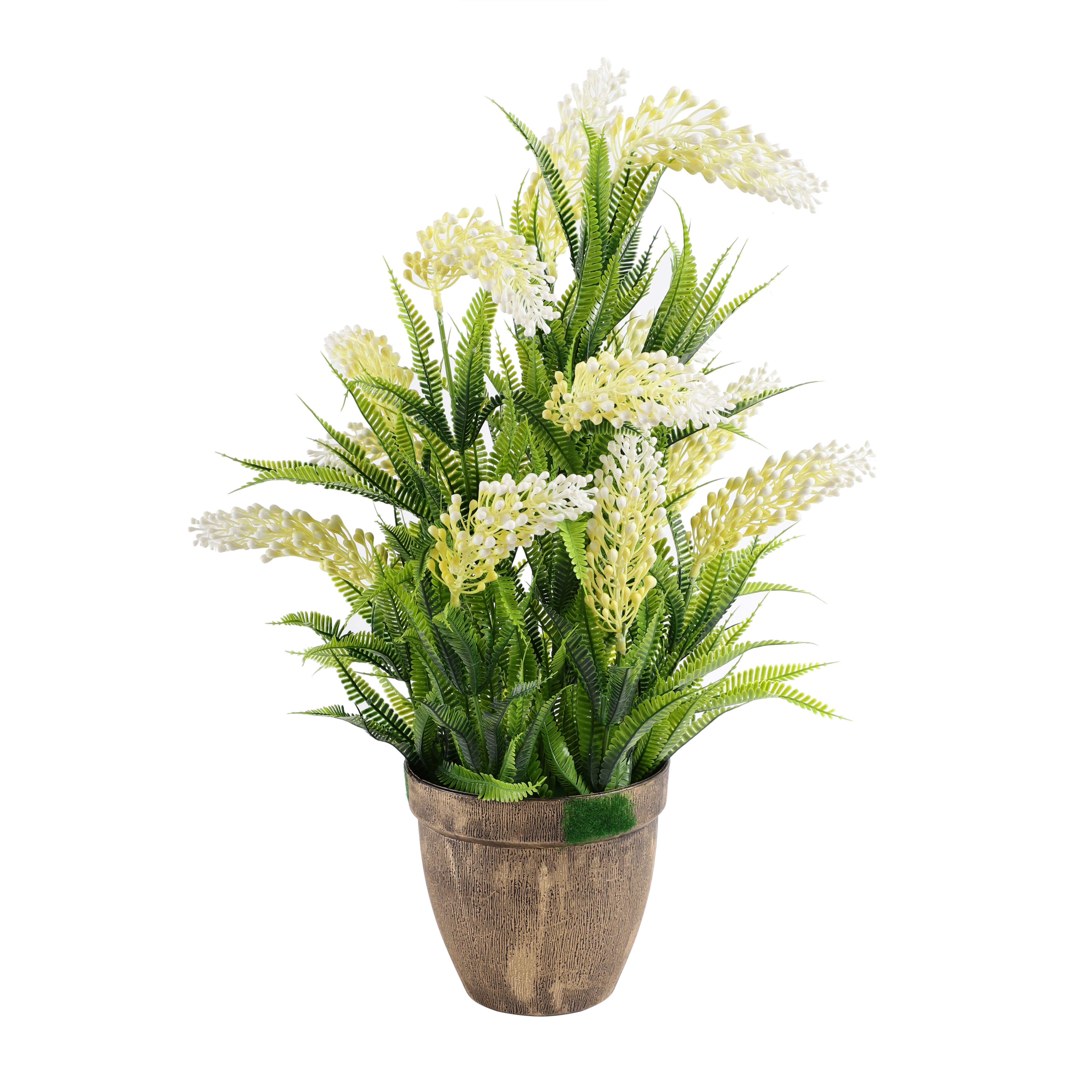 Fern Faux Plant - White (Medium)