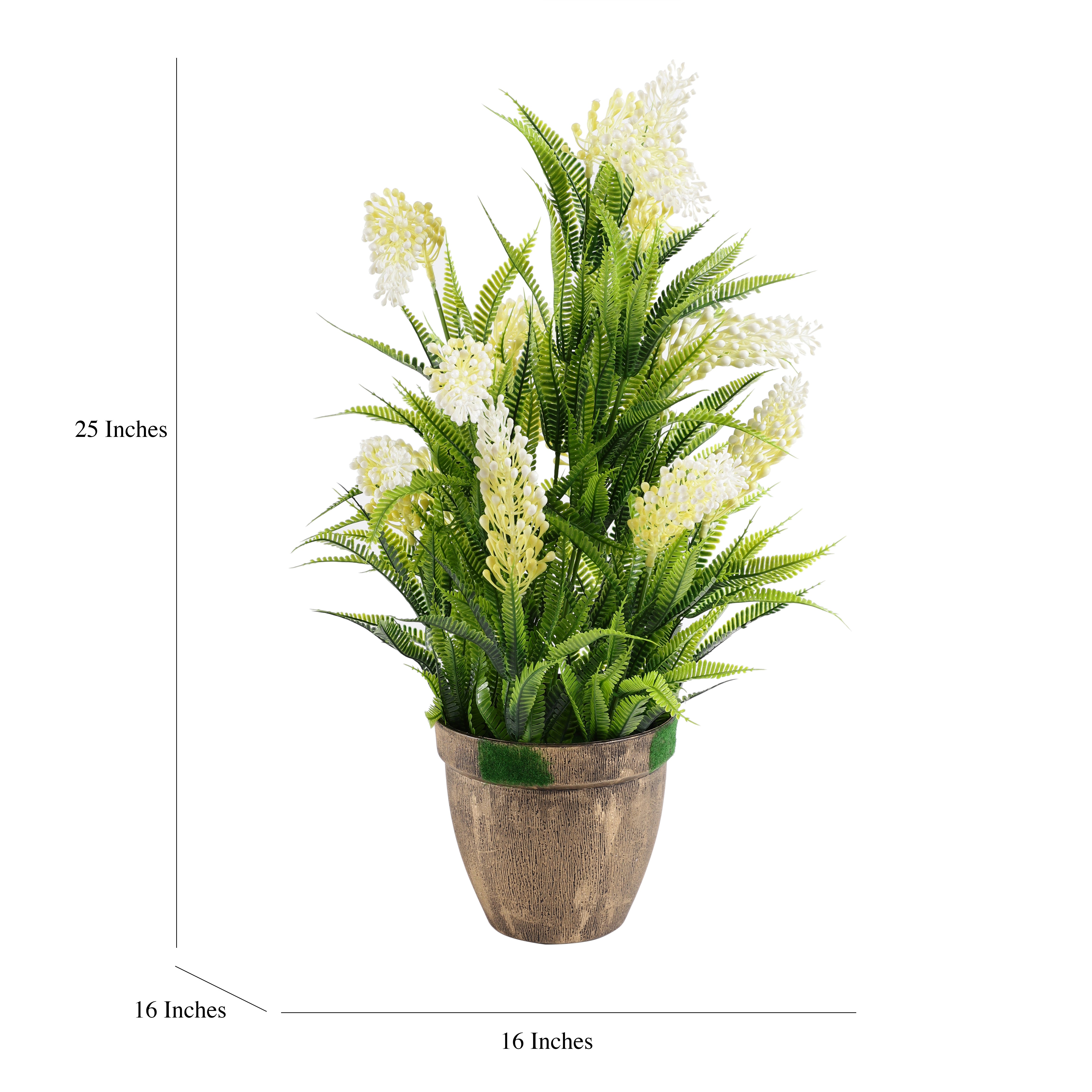 Fern Faux Plant - White (Medium)