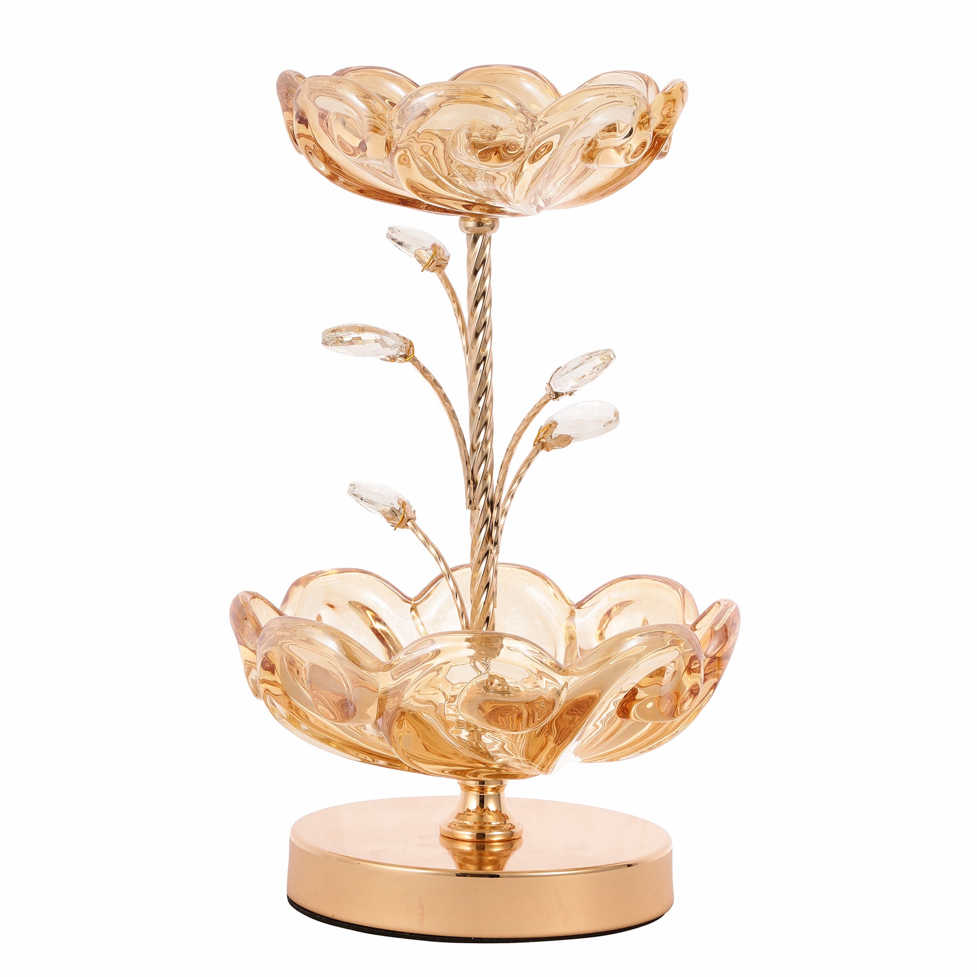Two-Tier Crystal Glass Serving Platter