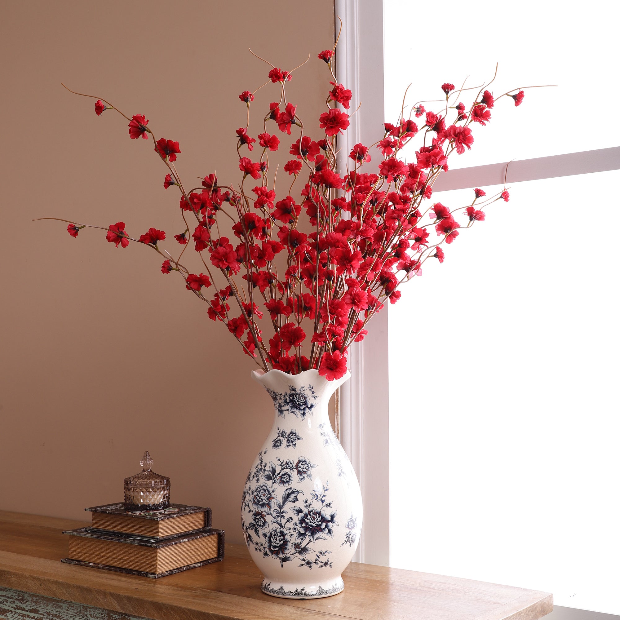 Delicate Red Cherry Blossom Stick (Single)