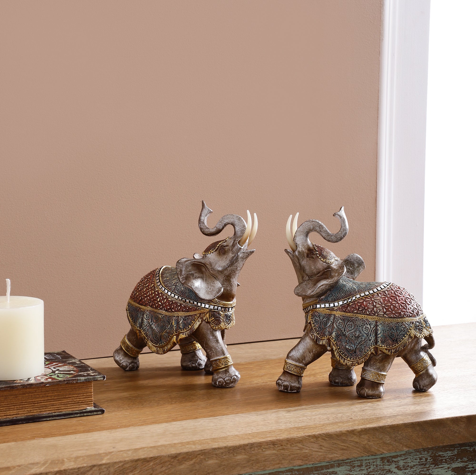 Handcrafted Royal Elephants - Medium (set of 2)