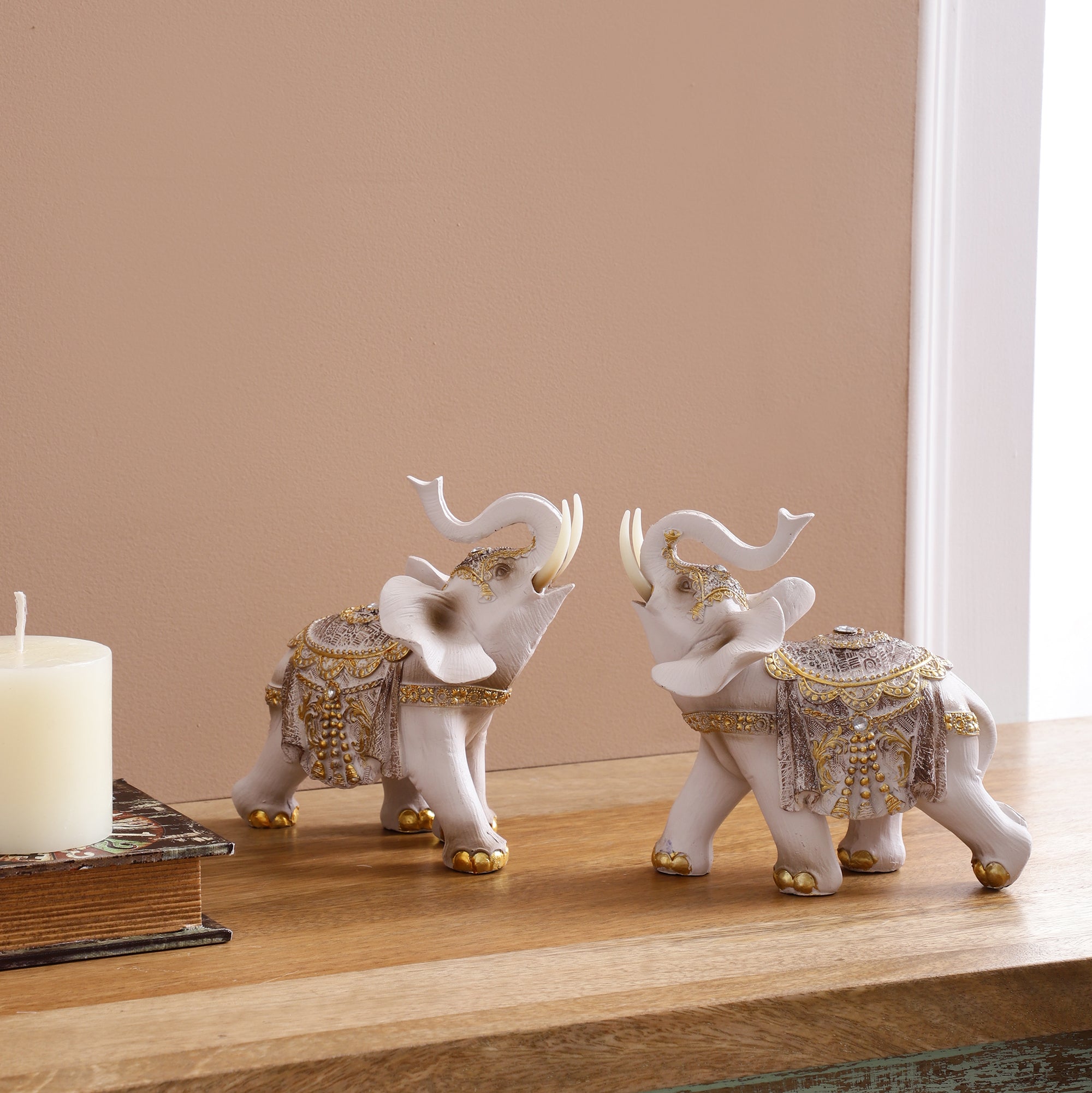 White Royal Elephants (Set of 2)