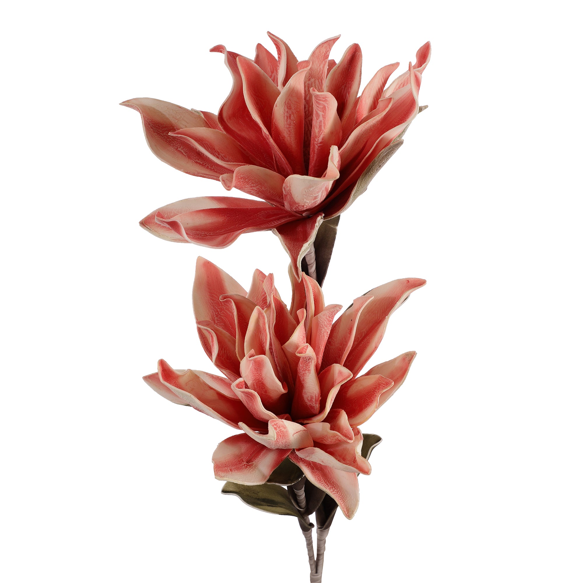 Pink Red Magnolia Faux Flower Stick (Single)