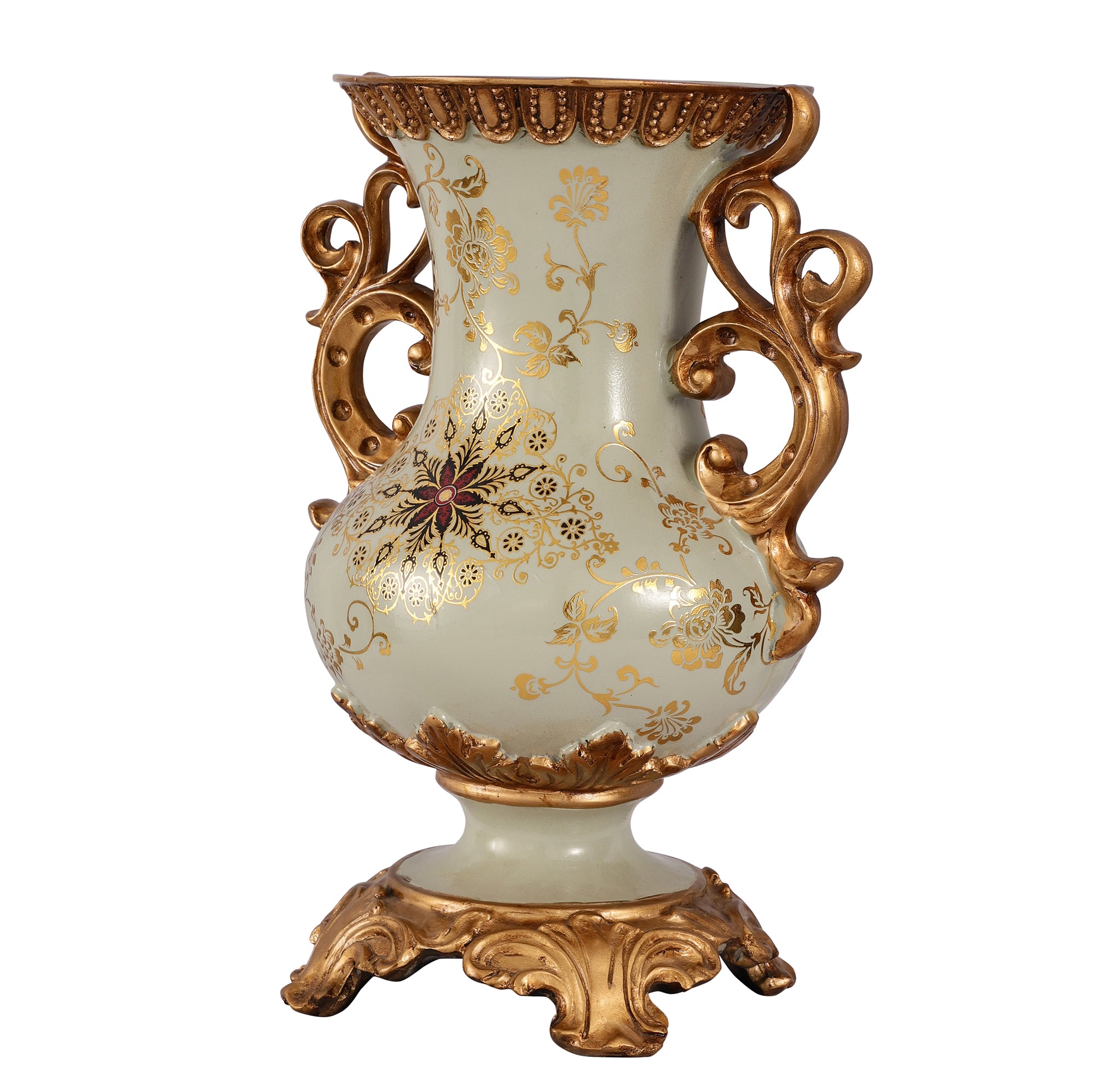 Regalia Gold and Blue Grey Ceramic Vase (Medium)
