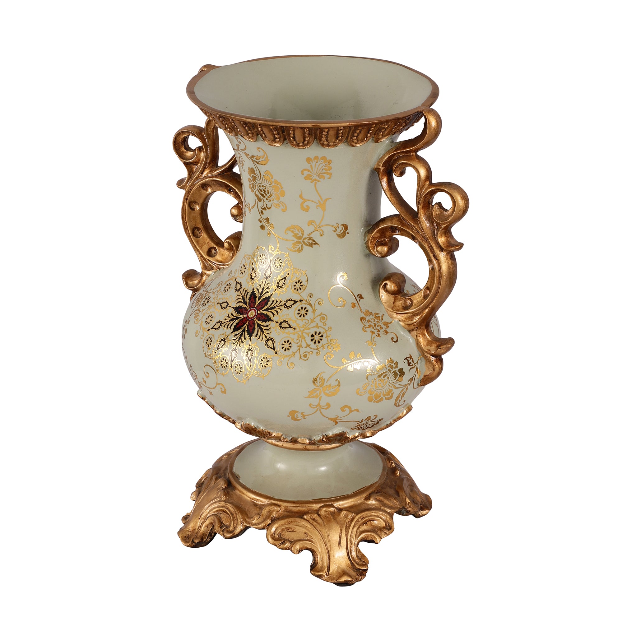 Regalia Gold and Blue Grey Ceramic Vase (Medium)