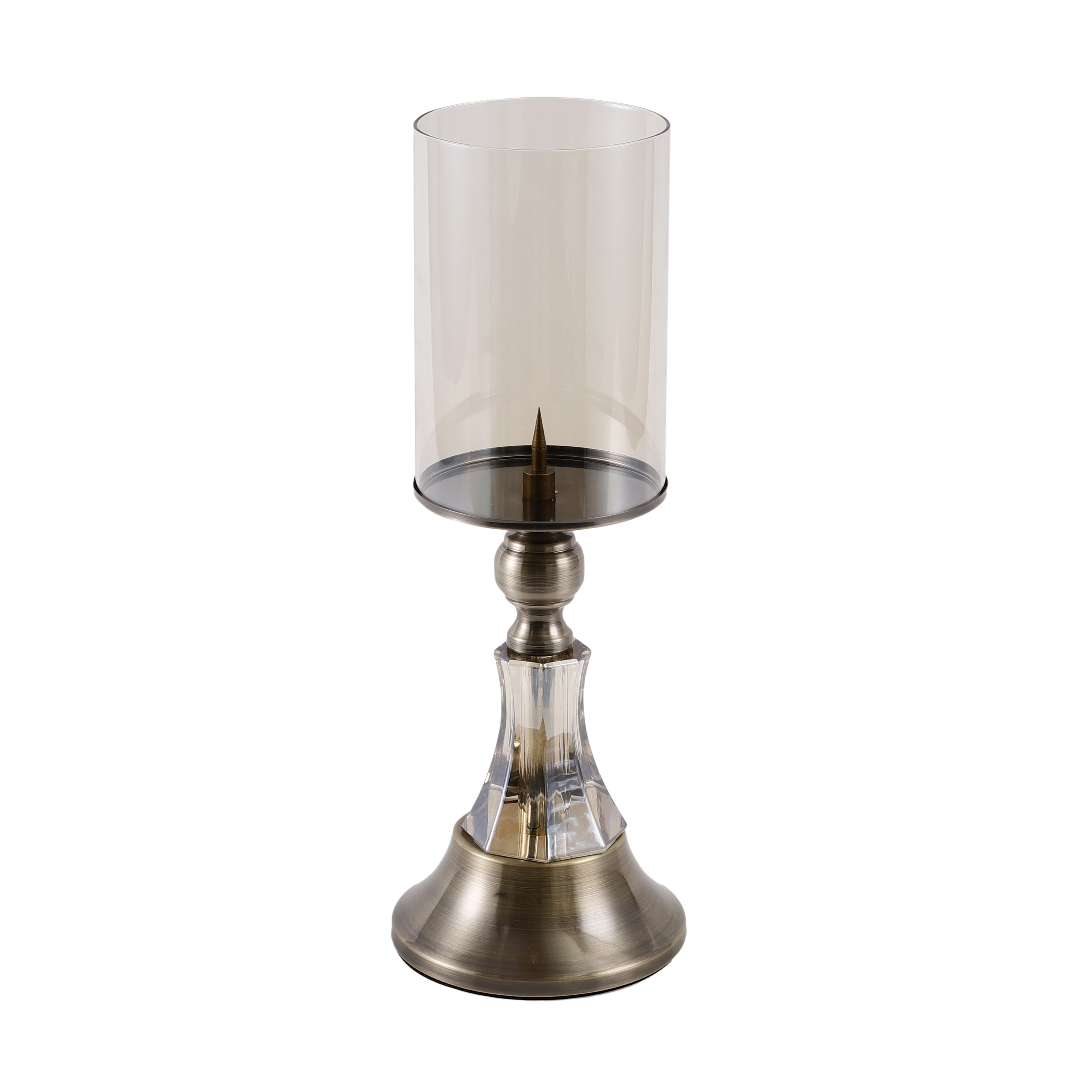 Metal & Crystal Conical Candle Holder (Single)