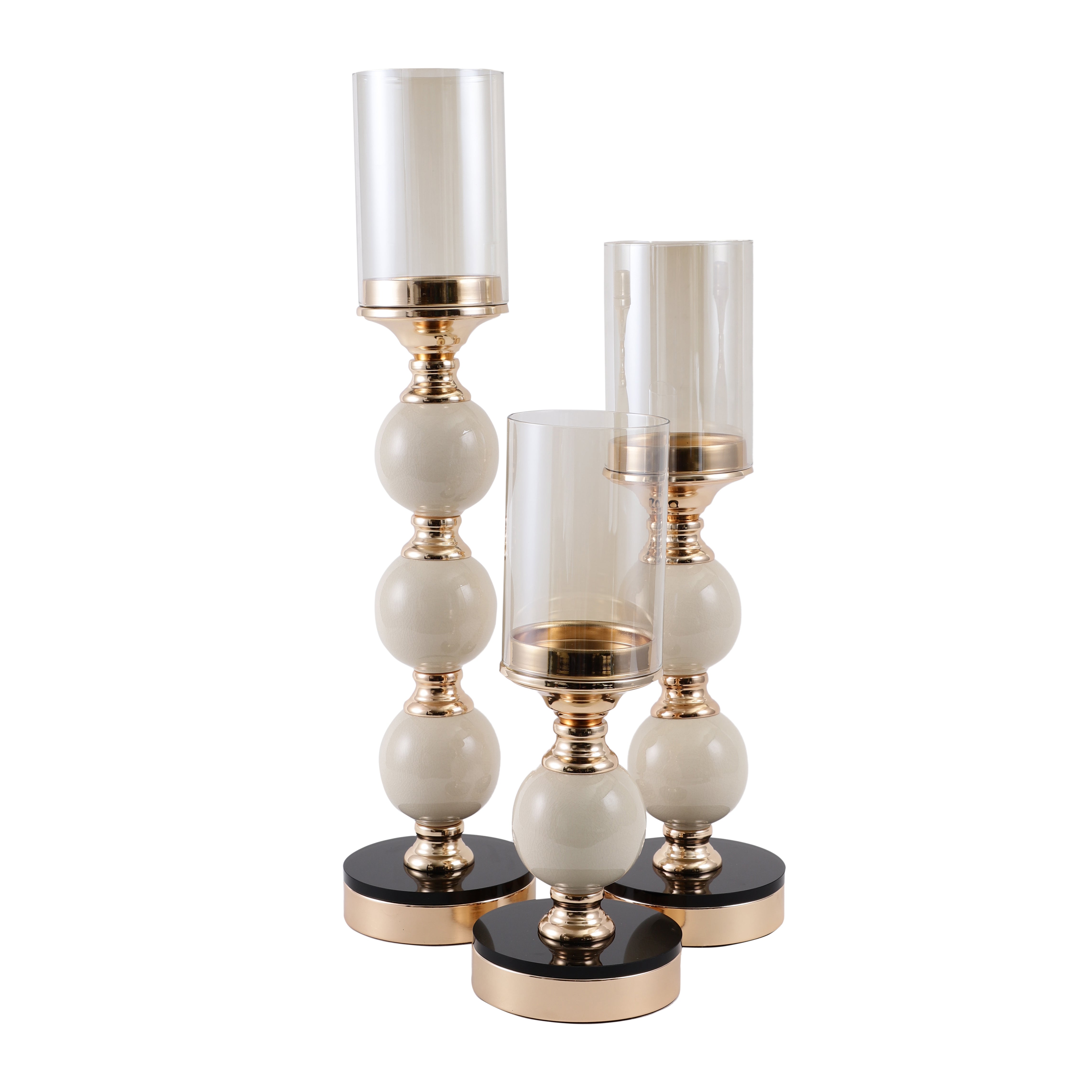 Modern Metal & Ceramic Candle Holder (Single)