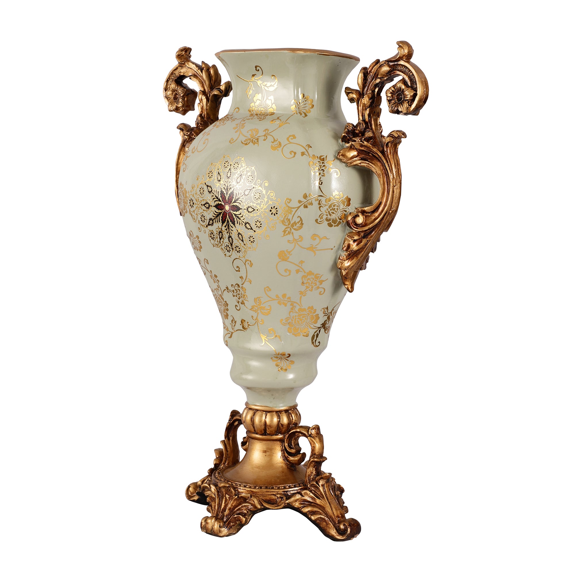 Regalia Gold and Blue Grey Ceramic Vase (Large)