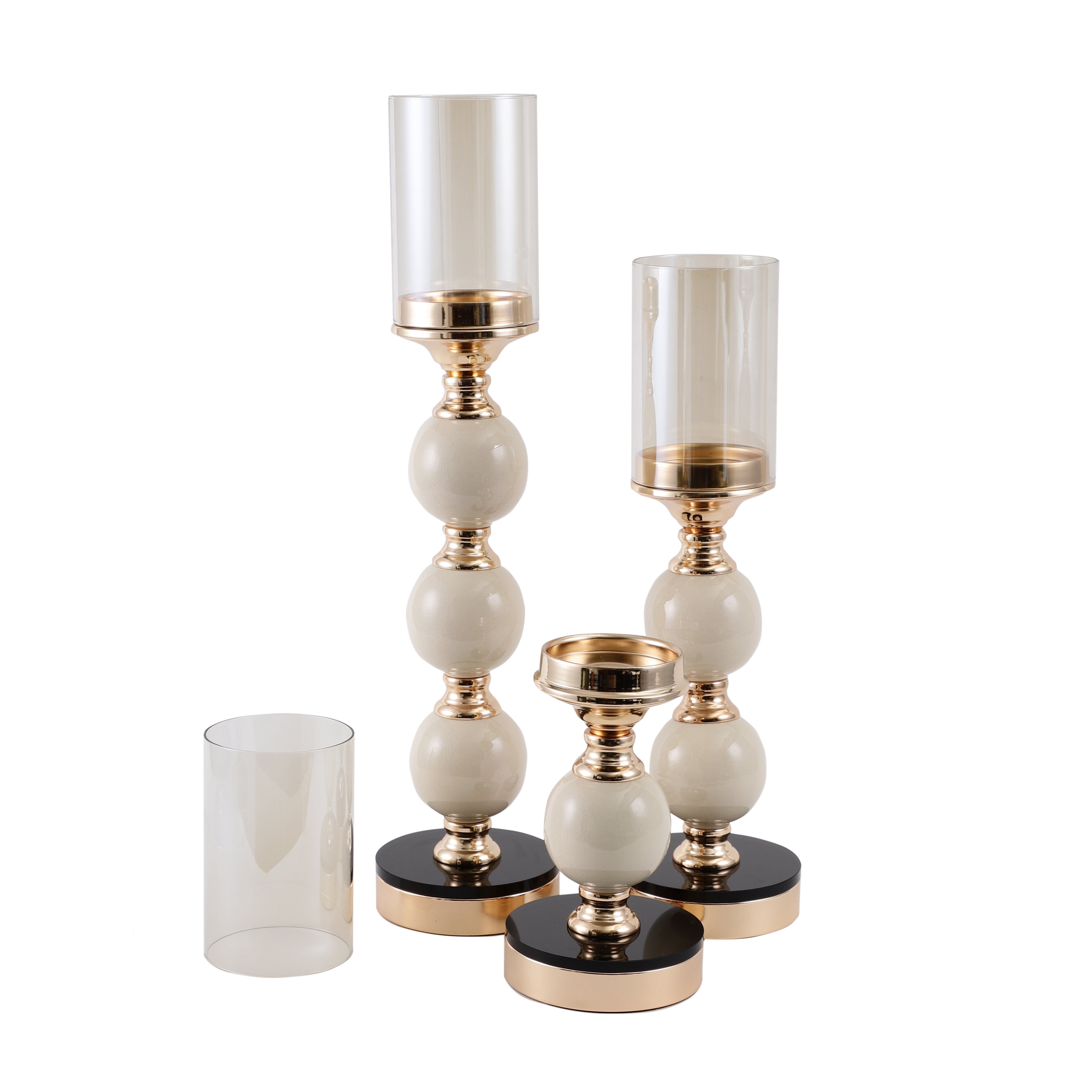 Modern Metal & Ceramic Candle Holder (Single)