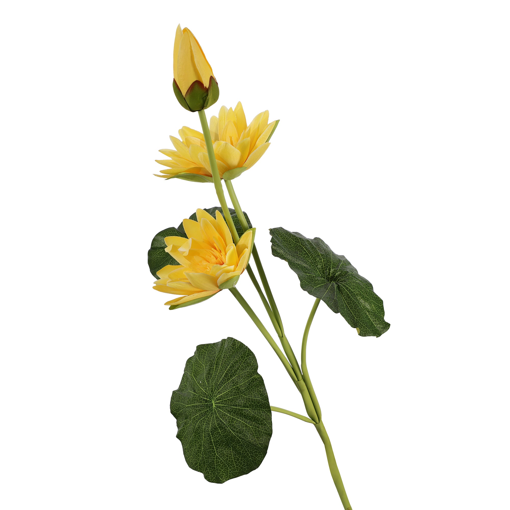 Yellow Water Lily Faux Flower Stick (Single)
