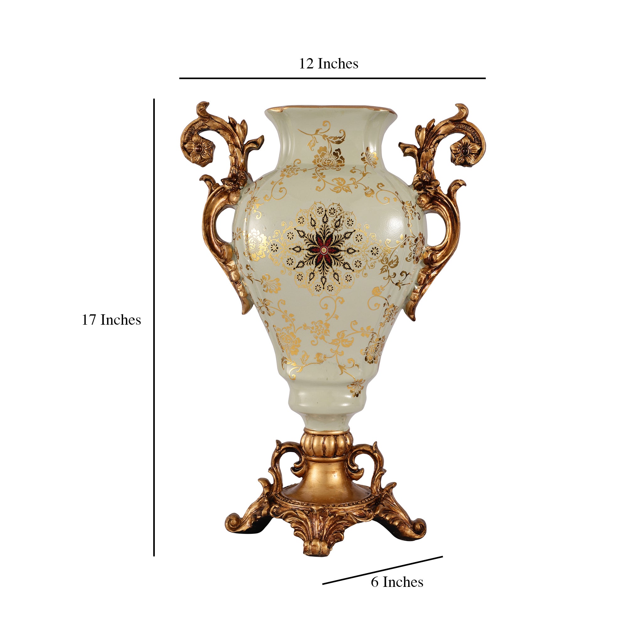 Regalia Gold and Blue Grey Ceramic Vase (Large)