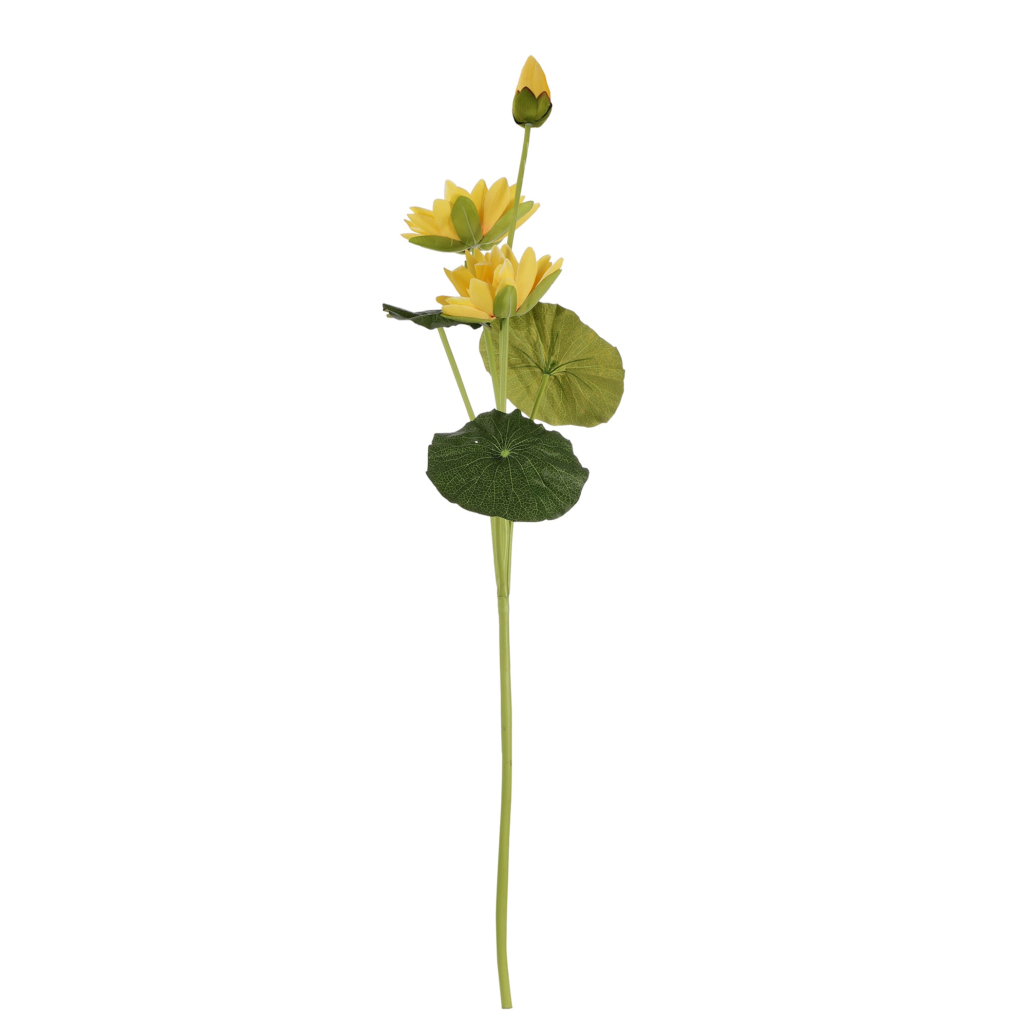 Yellow Water Lily Faux Flower Stick (Single)