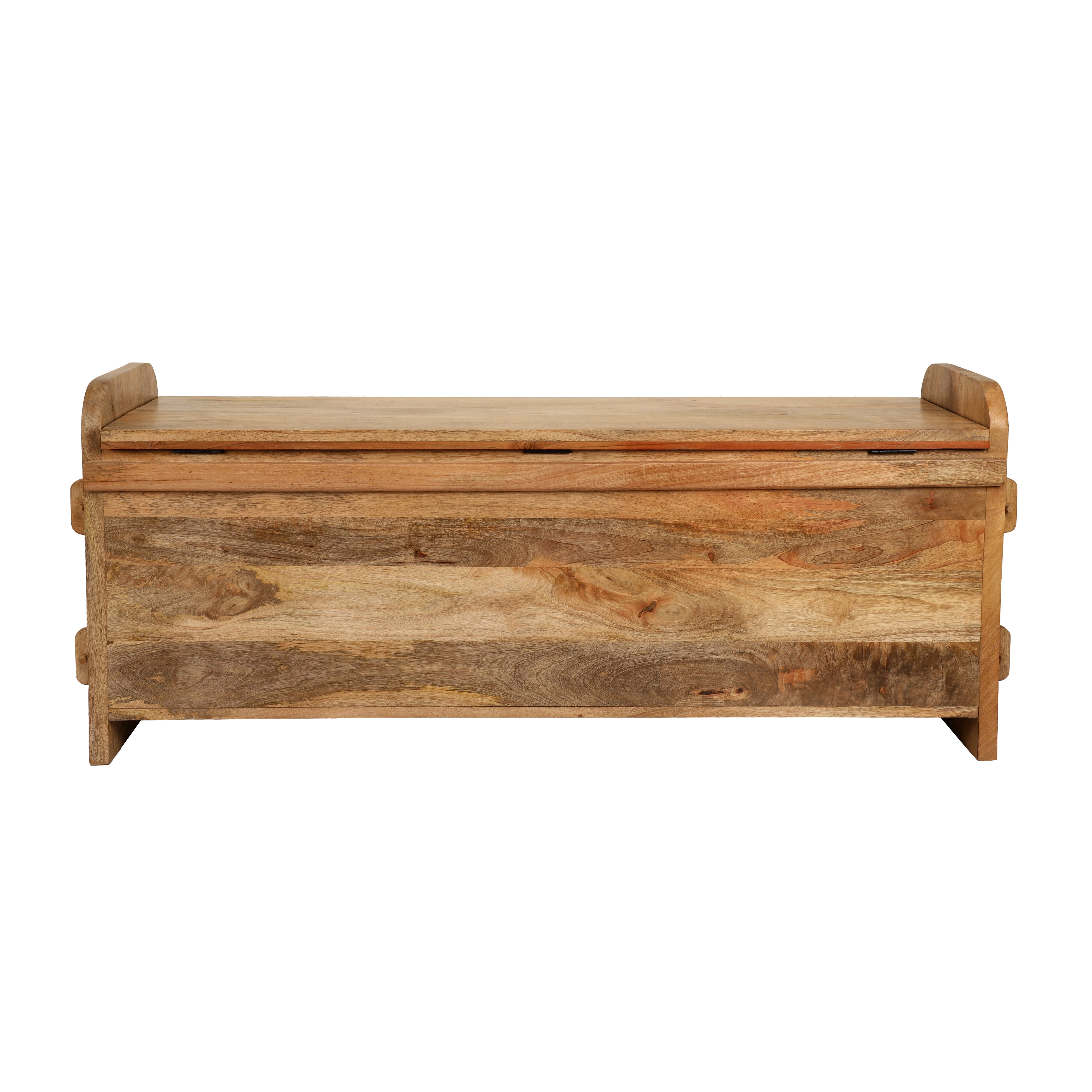 Carved Wooden Storage Box/Bench