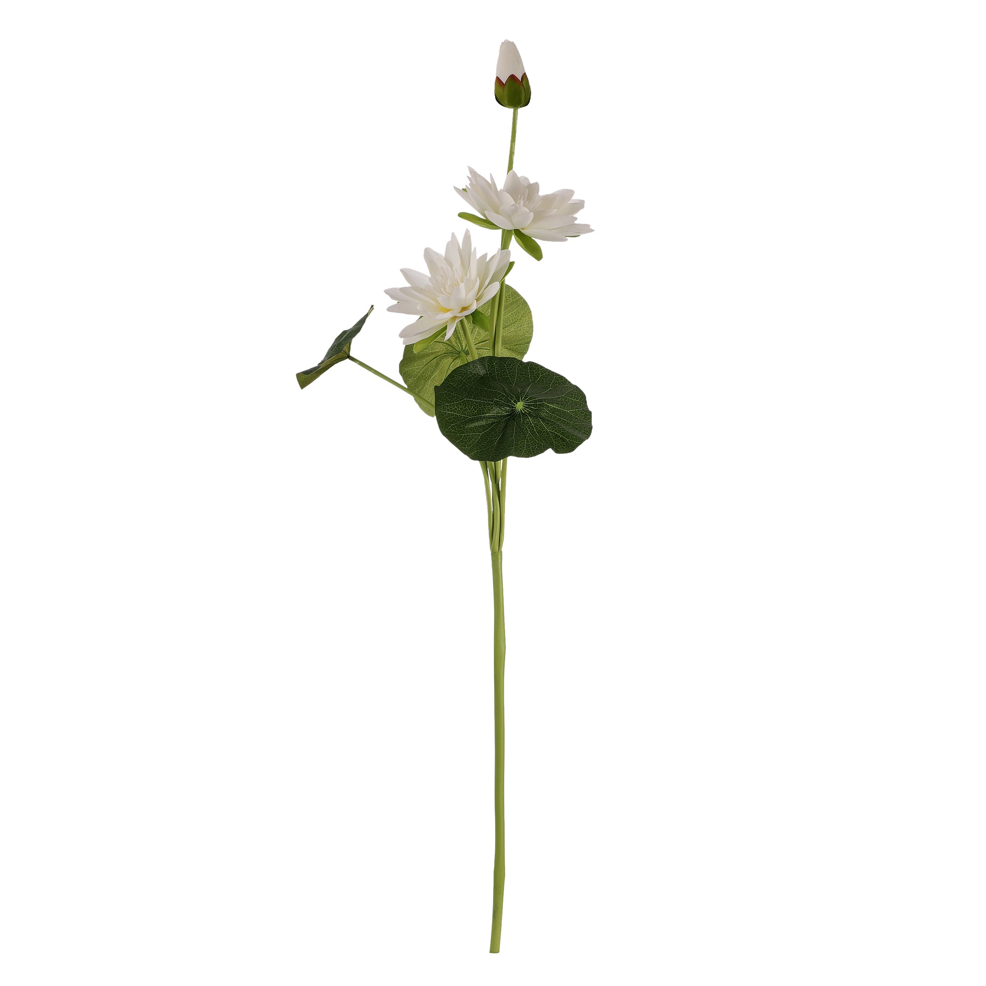 White Water Lily Faux Flower Stick (Single)
