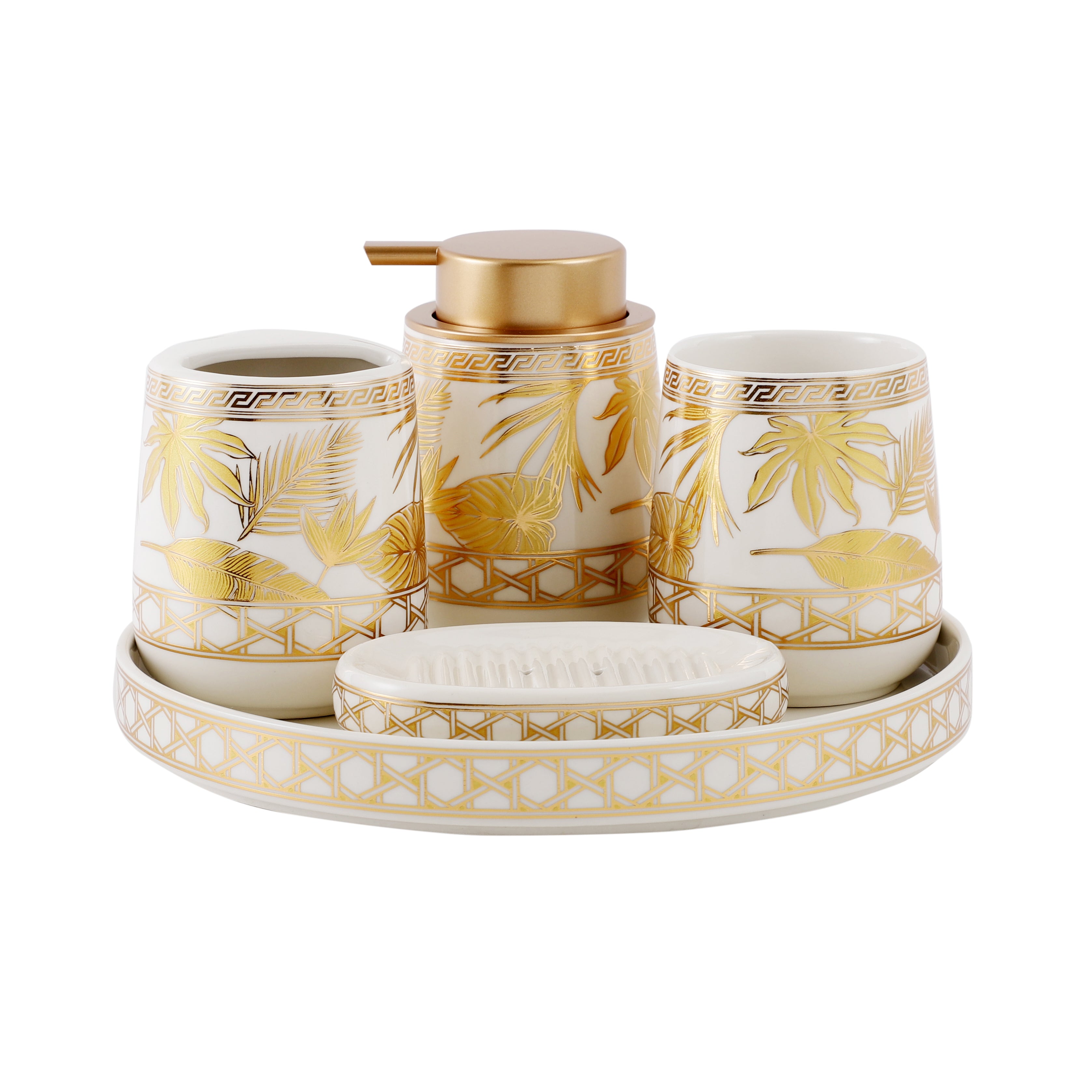 Luxury White Oudh 5 Piece Bath Set