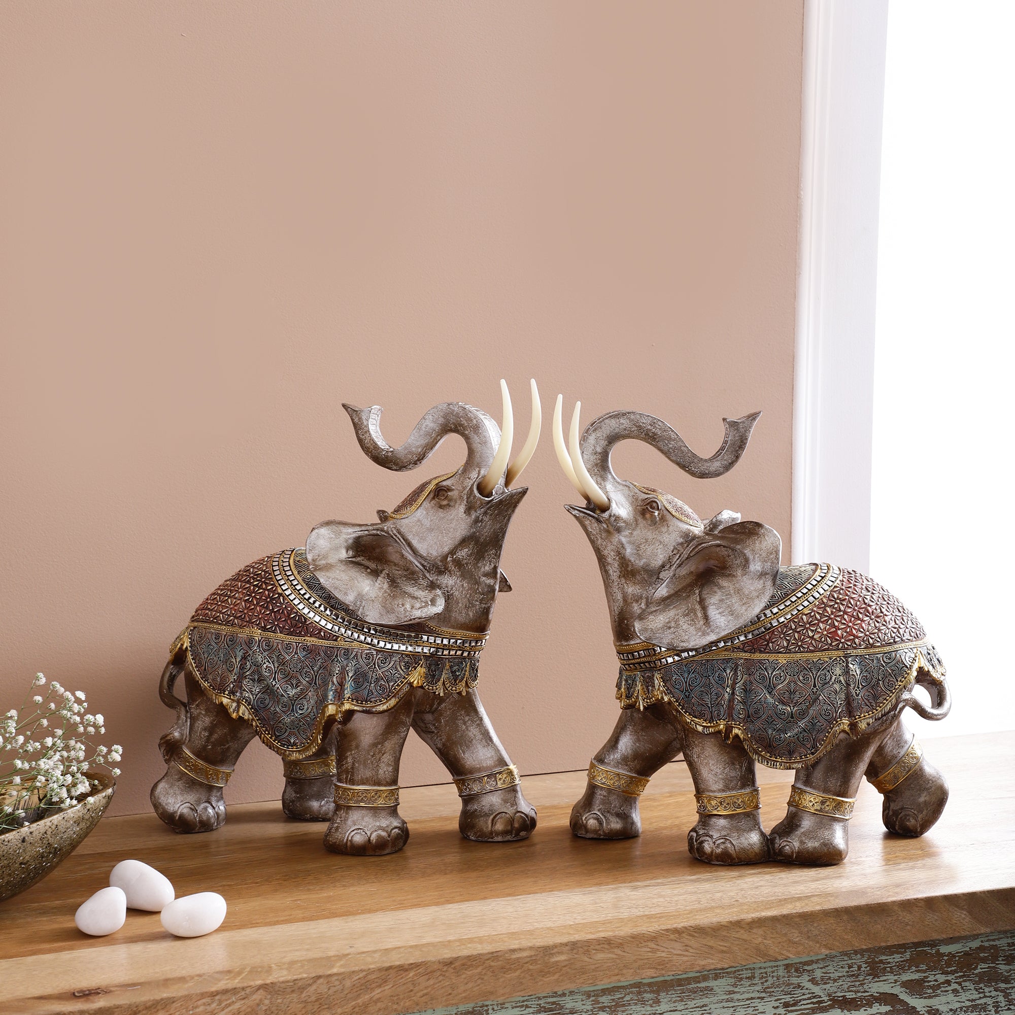 Handcrafted Royal Elephants - Large (set of 2)